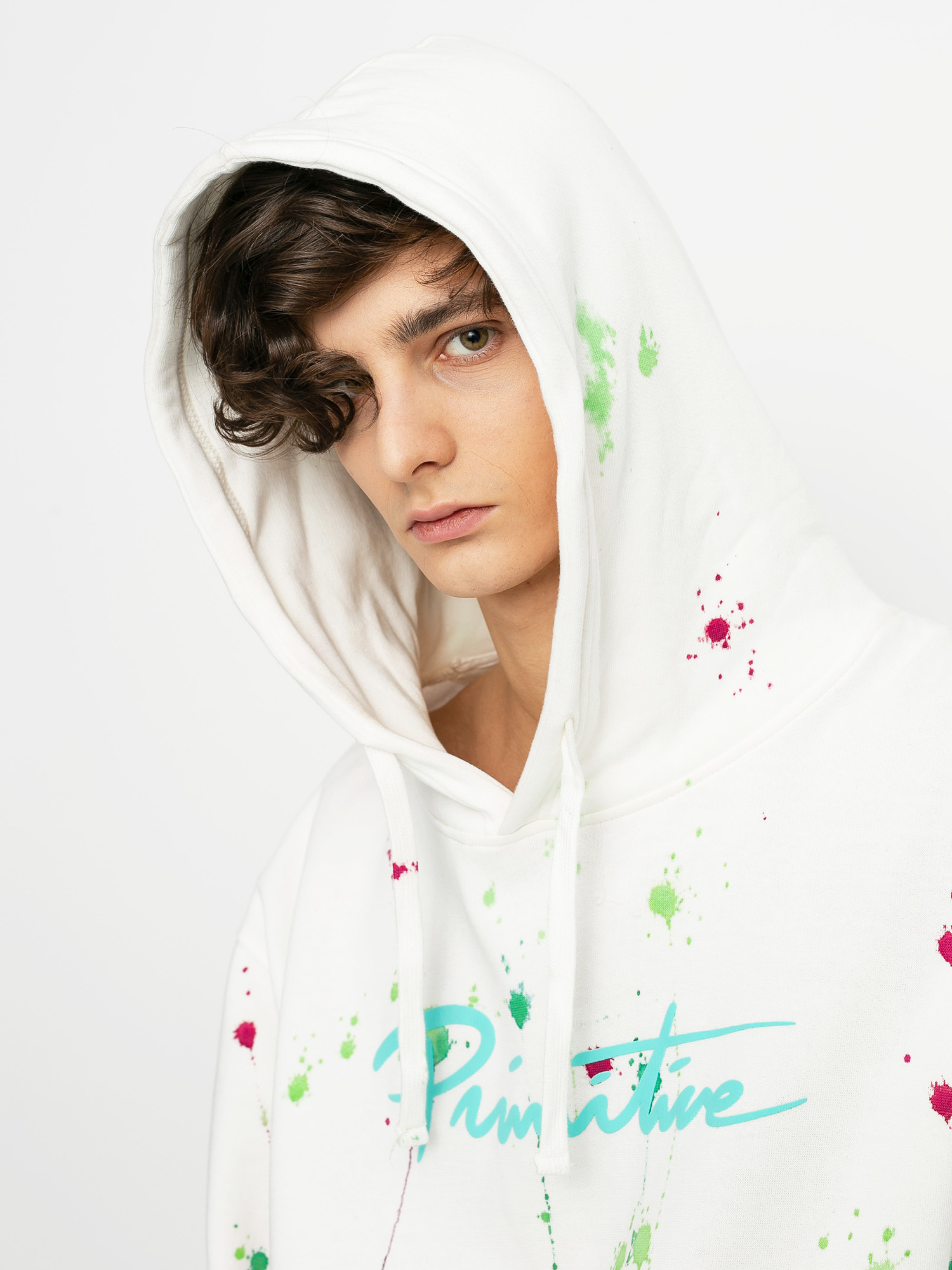 Bluza z kapturem Primitive Nuevo Puff Washed HD (white)