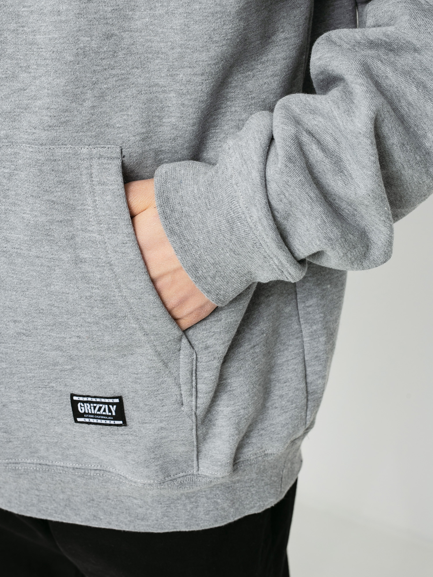 Bluza z kapturem Grizzly Griptape Color Block Stamp HD (heather grey)