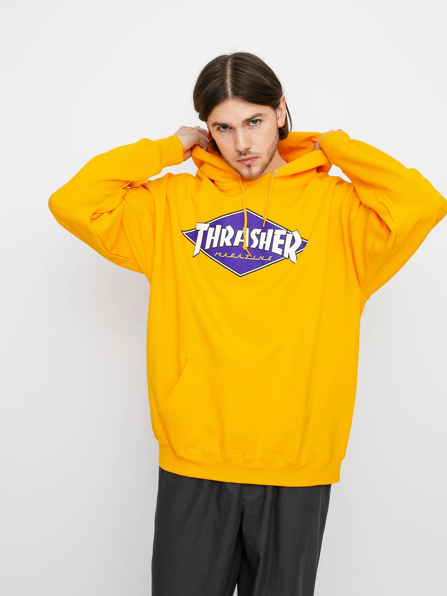 Bluza z kapturem Thrasher Diamond Logo HD (gold)