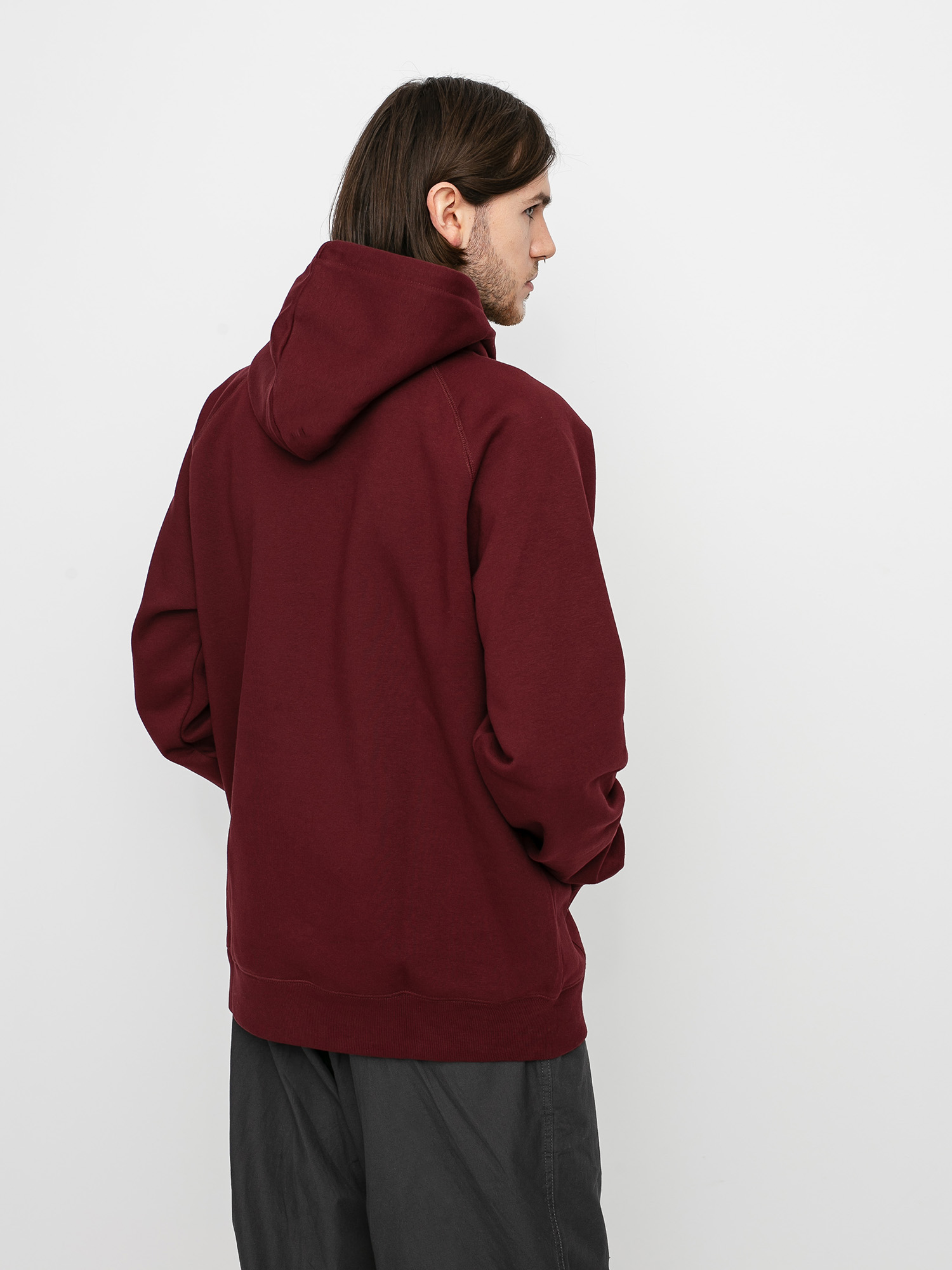 Bluza z kapturem Carhartt WIP Chase HD (bordeaux/gold)
