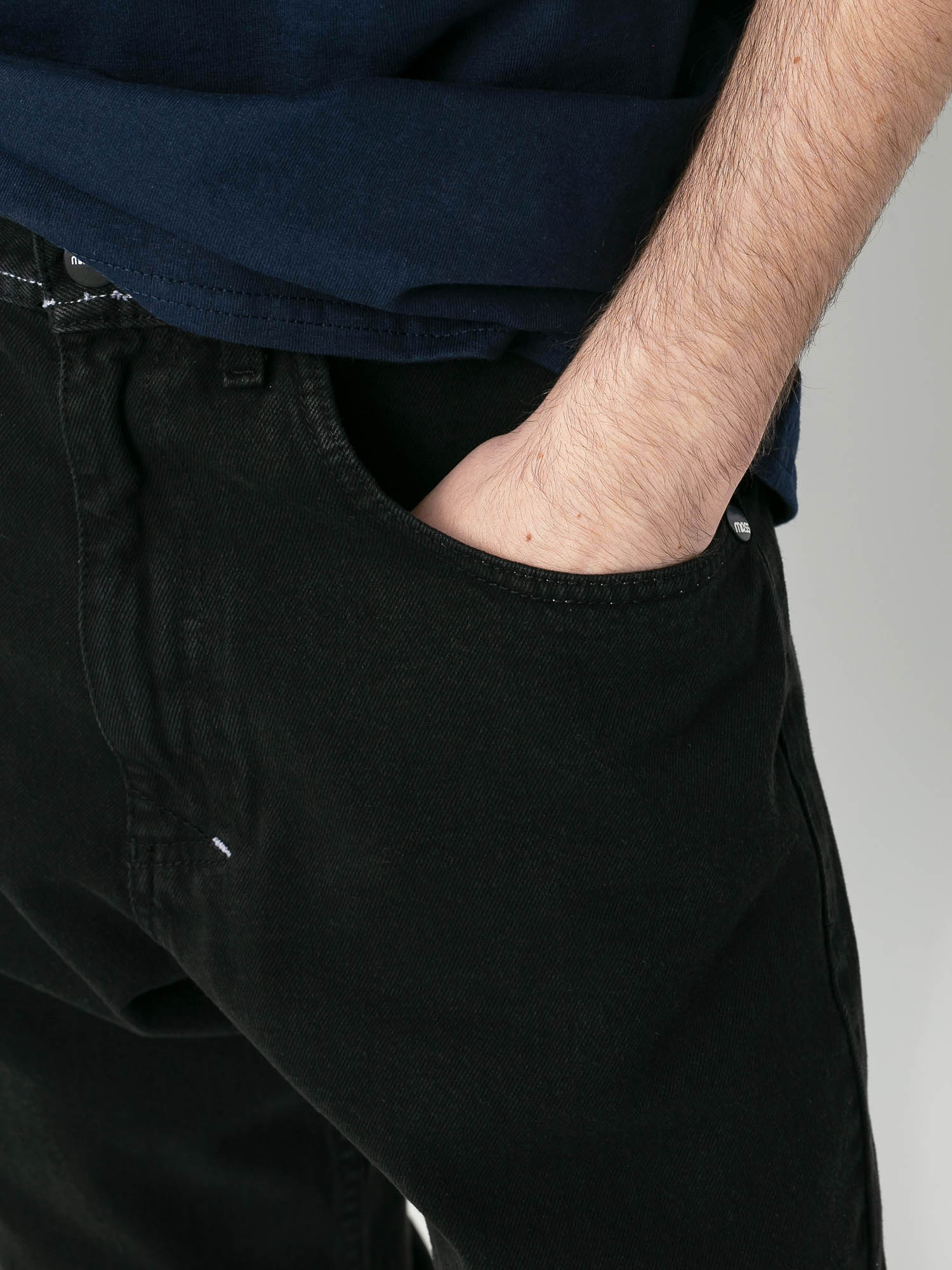 Spodnie MassDnm Slang Jeans Baggy Fit (black stone washed)