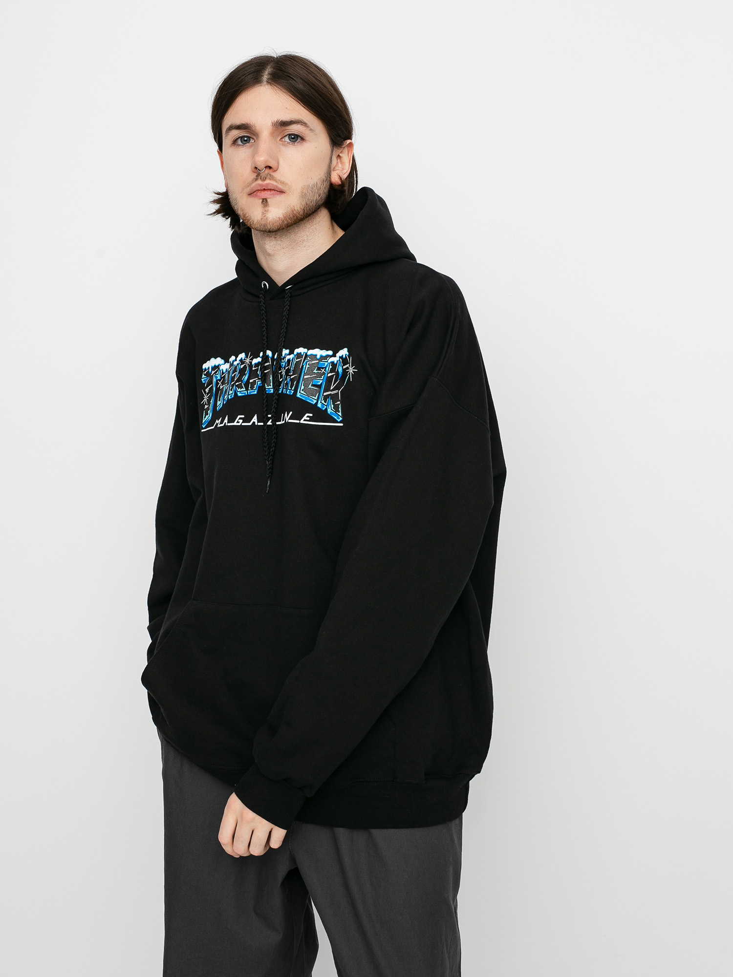 Bluza z kapturem Thrasher Black Ice HD (black)