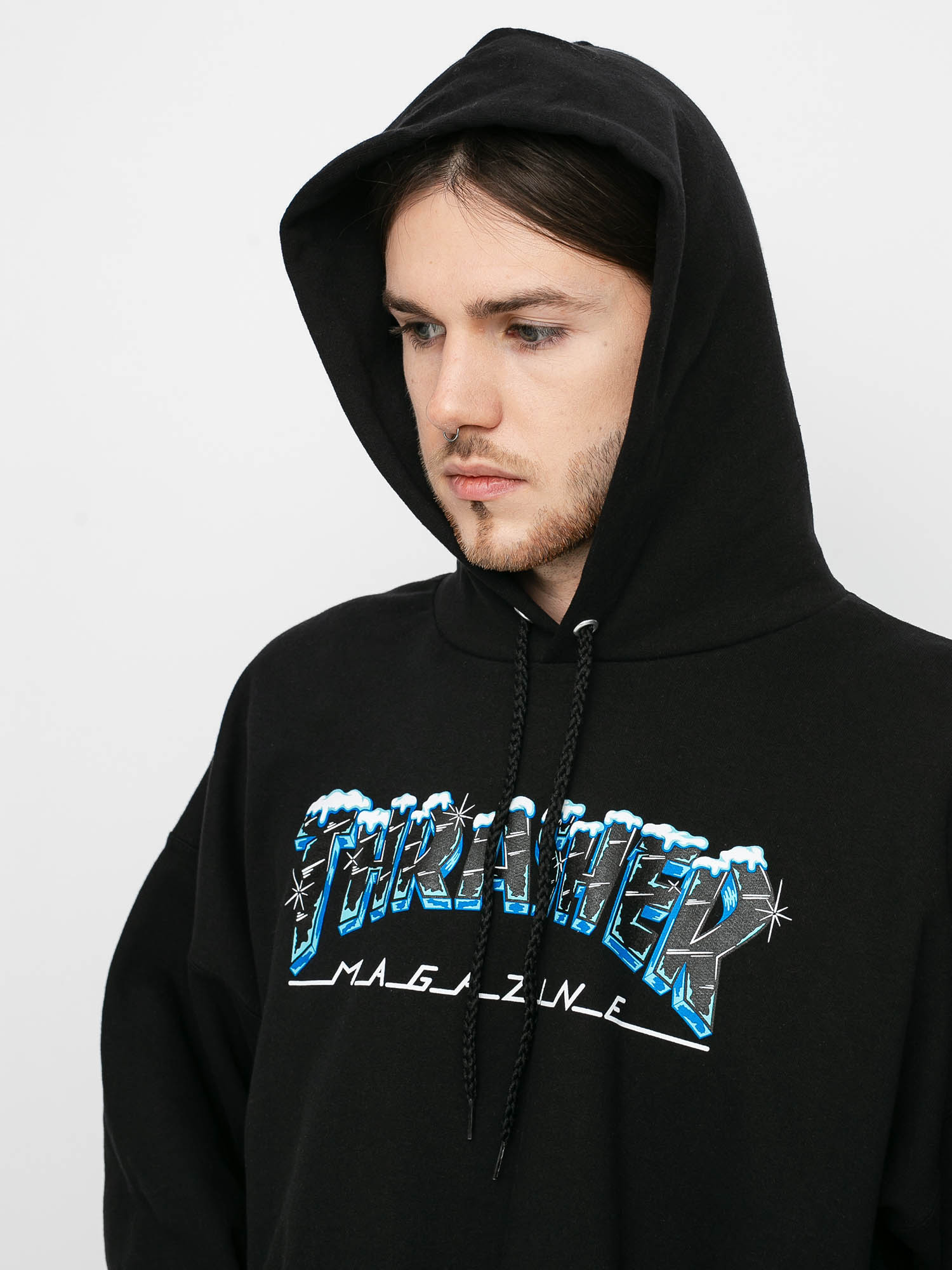 Bluza z kapturem Thrasher Black Ice HD (black)