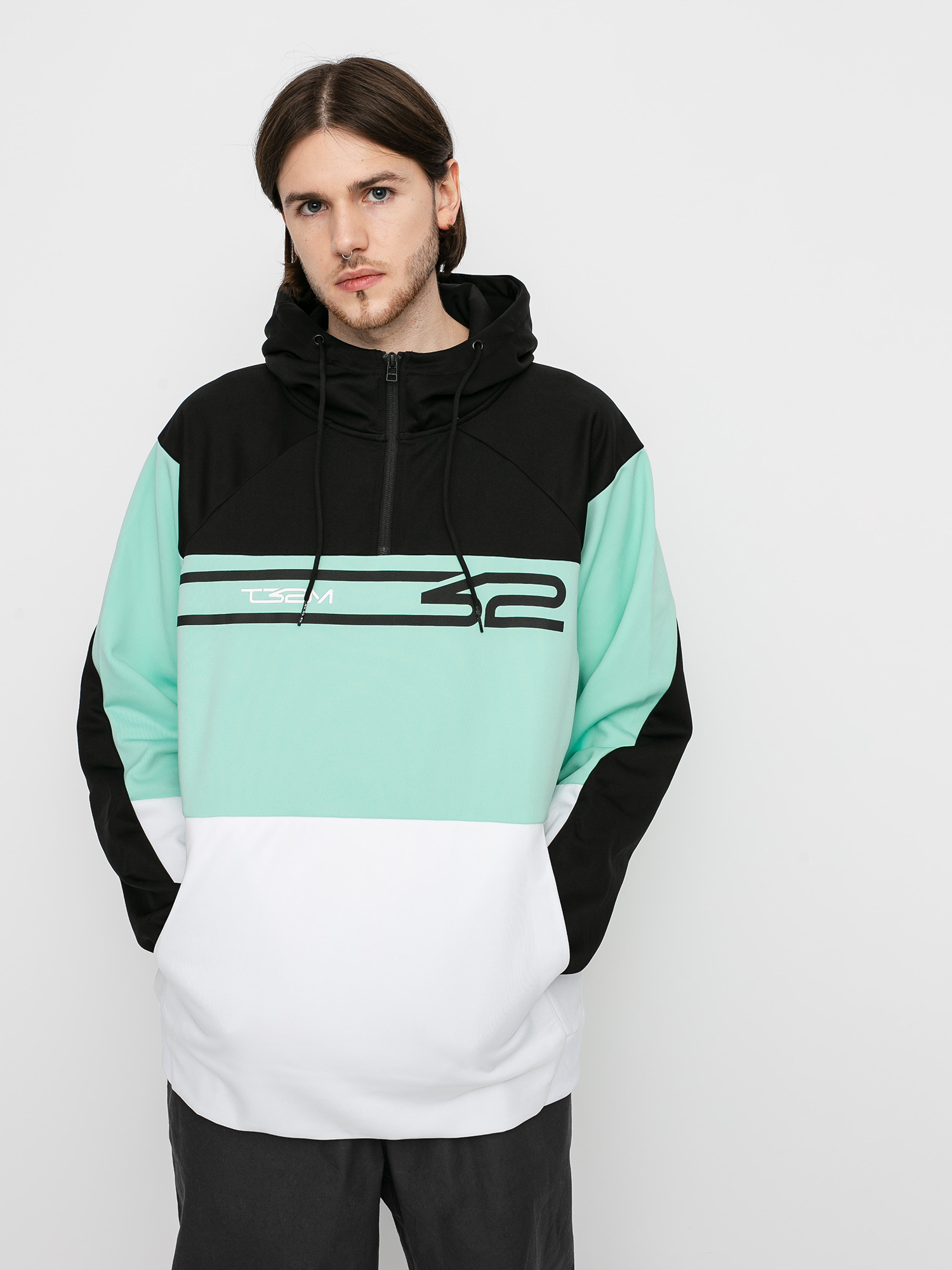 Bluza z kapturem ThirtyTwo Signature Tech HD (white/mint)