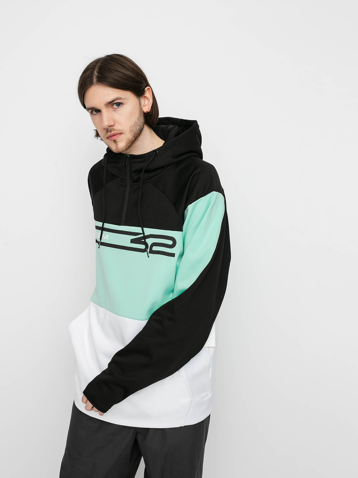 Bluza z kapturem ThirtyTwo Signature Tech HD (white/mint)