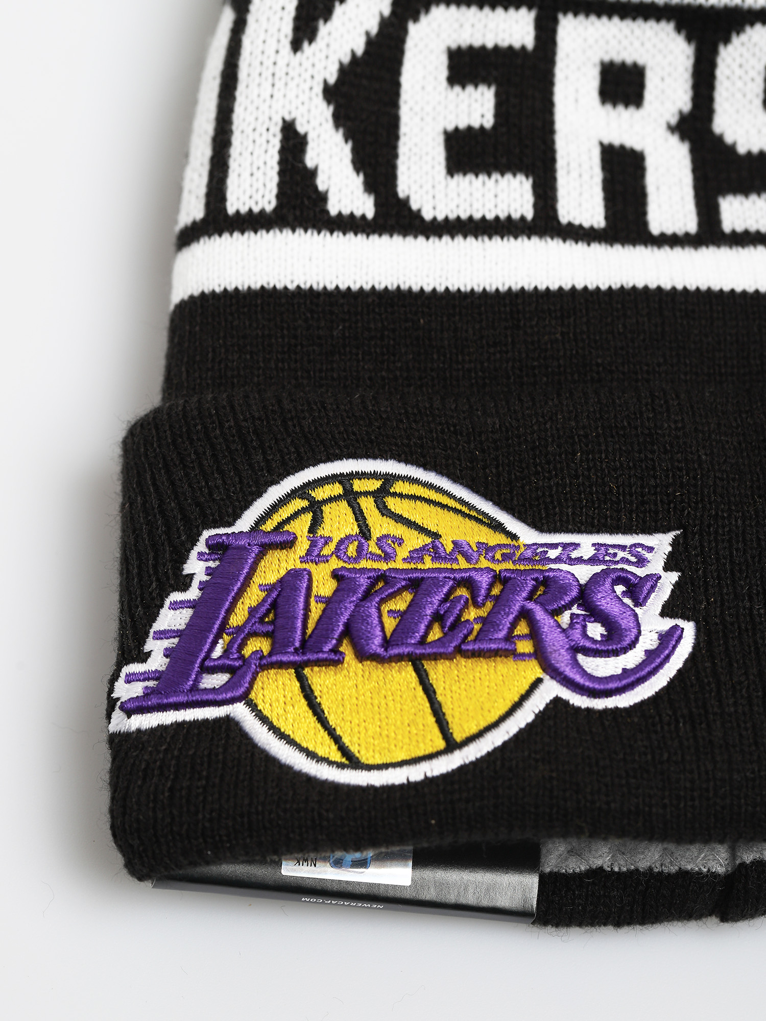 Czapka zimowa New Era Team Jake Bobble Los Angeles Lakers Cuff Knit (black)
