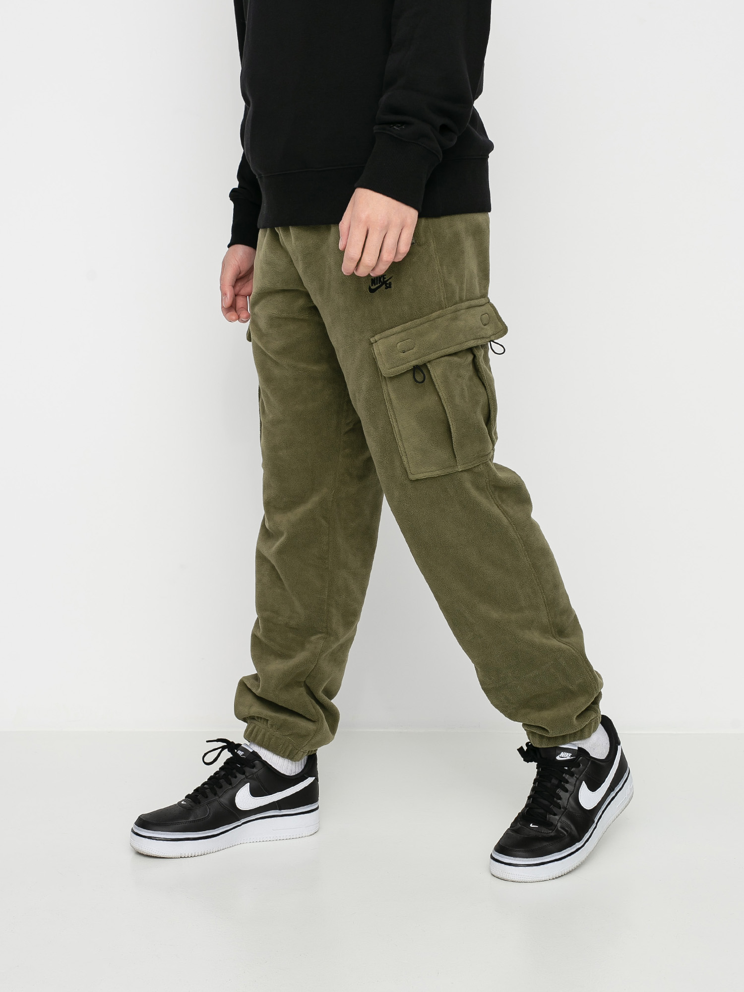 Spodnie Nike SB Novelty Cargo (medium olive/electro orange/black)