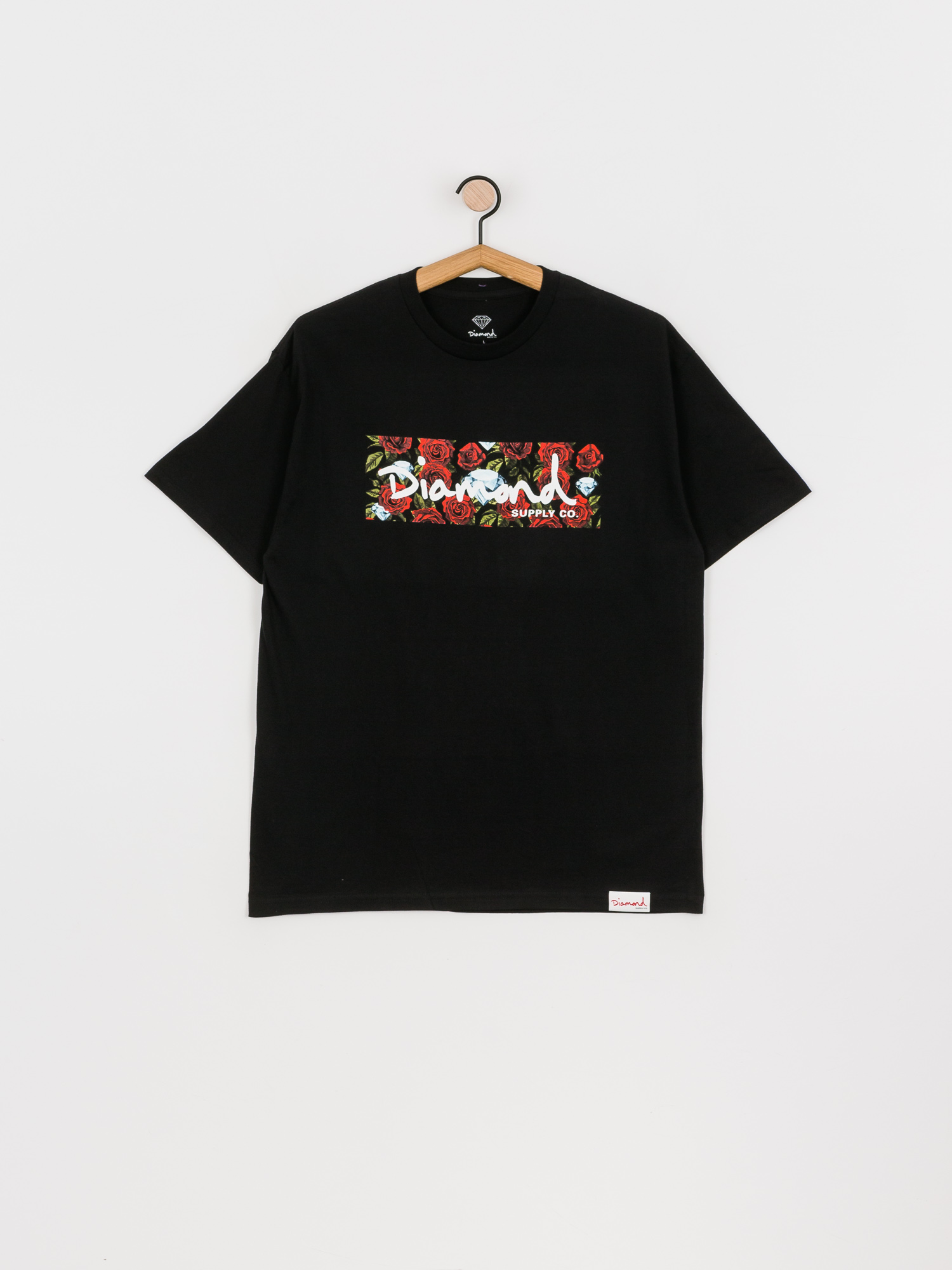 T-shirt Diamond Supply Co. Roses Box Logo (black)