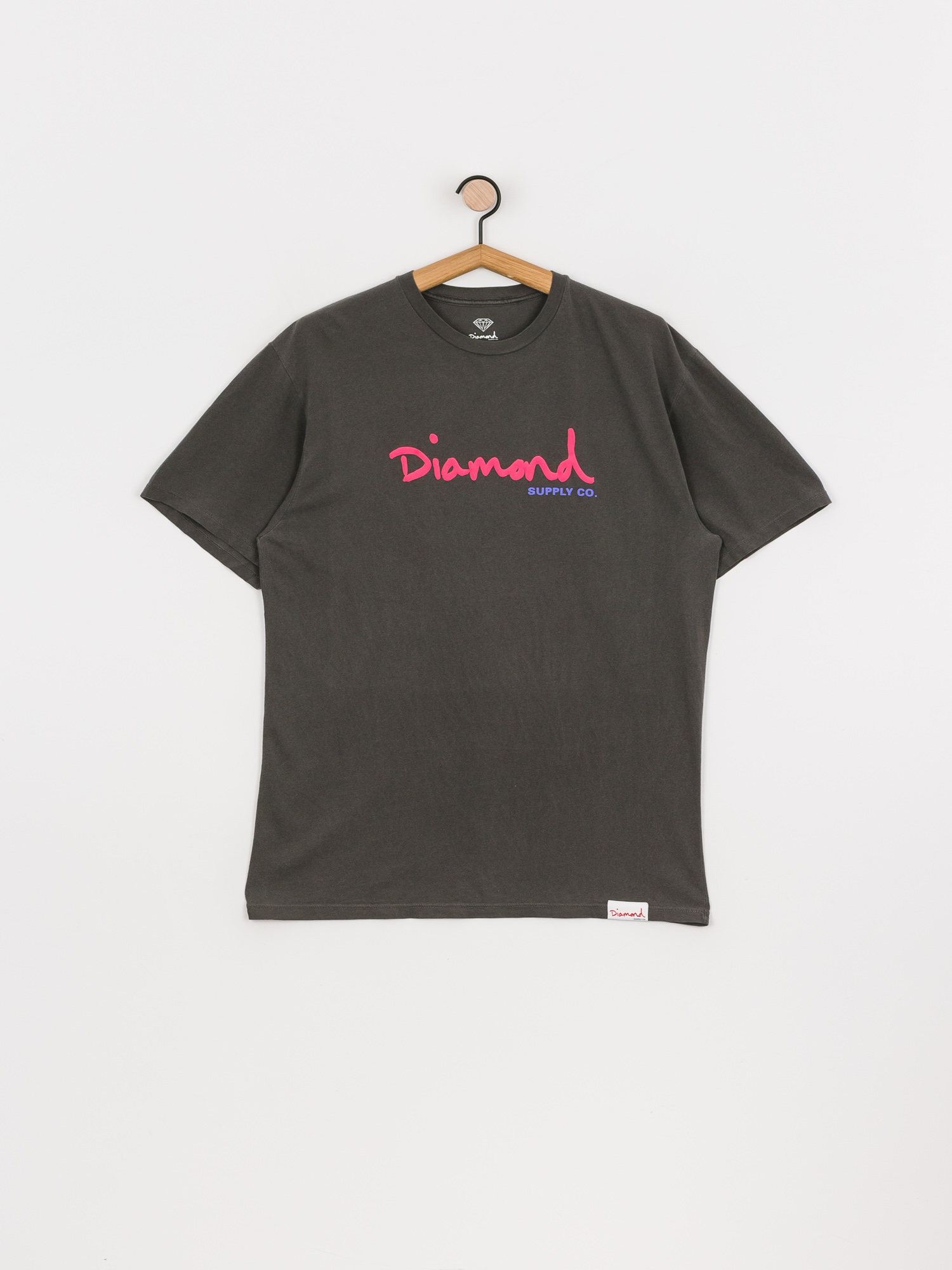 T-shirt Diamond Supply Co. Og Script Overdyed Puff Print (black)