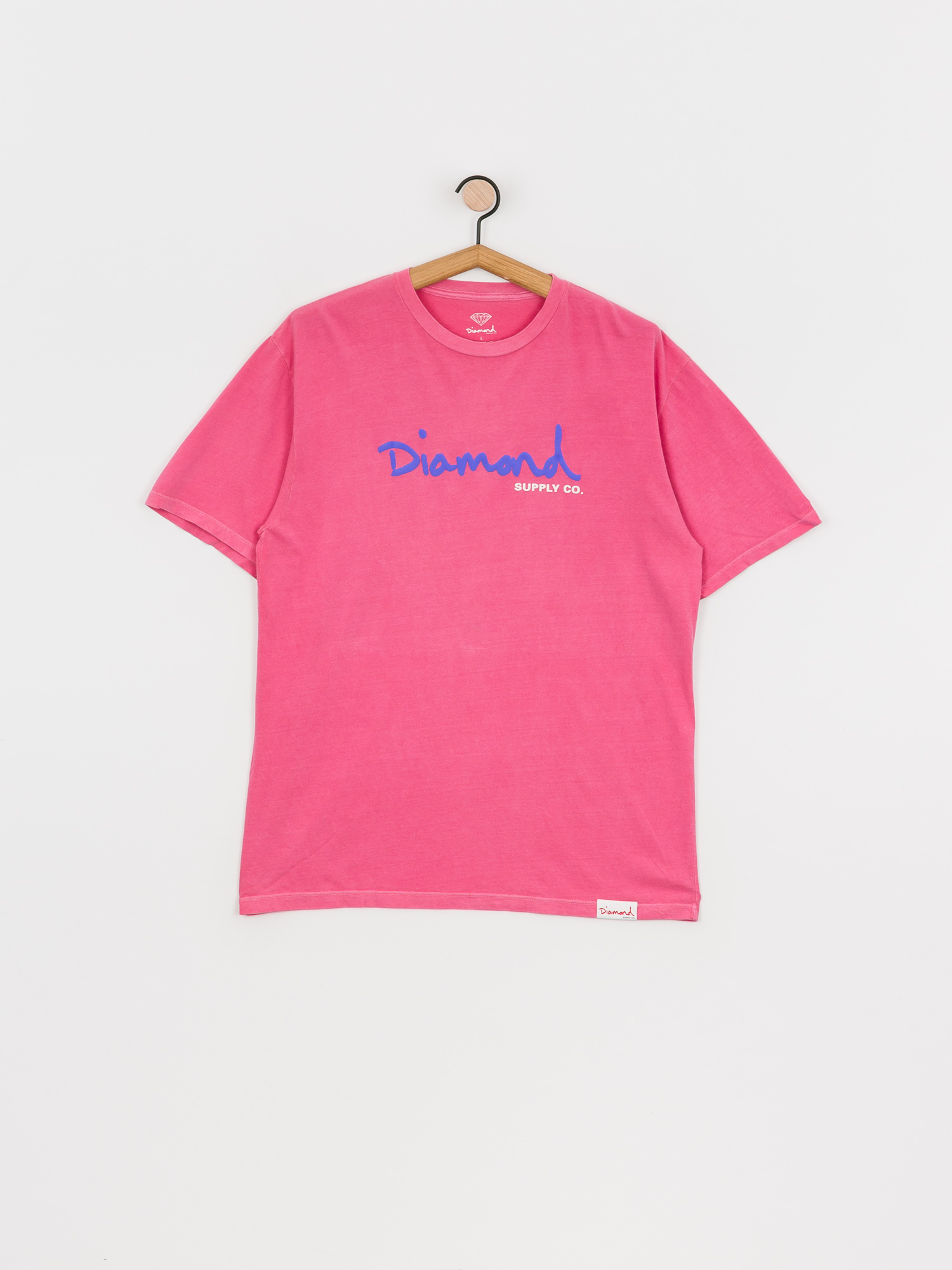 T-shirt Diamond Supply Co. Og Script Overdyed Puff Print (pink)