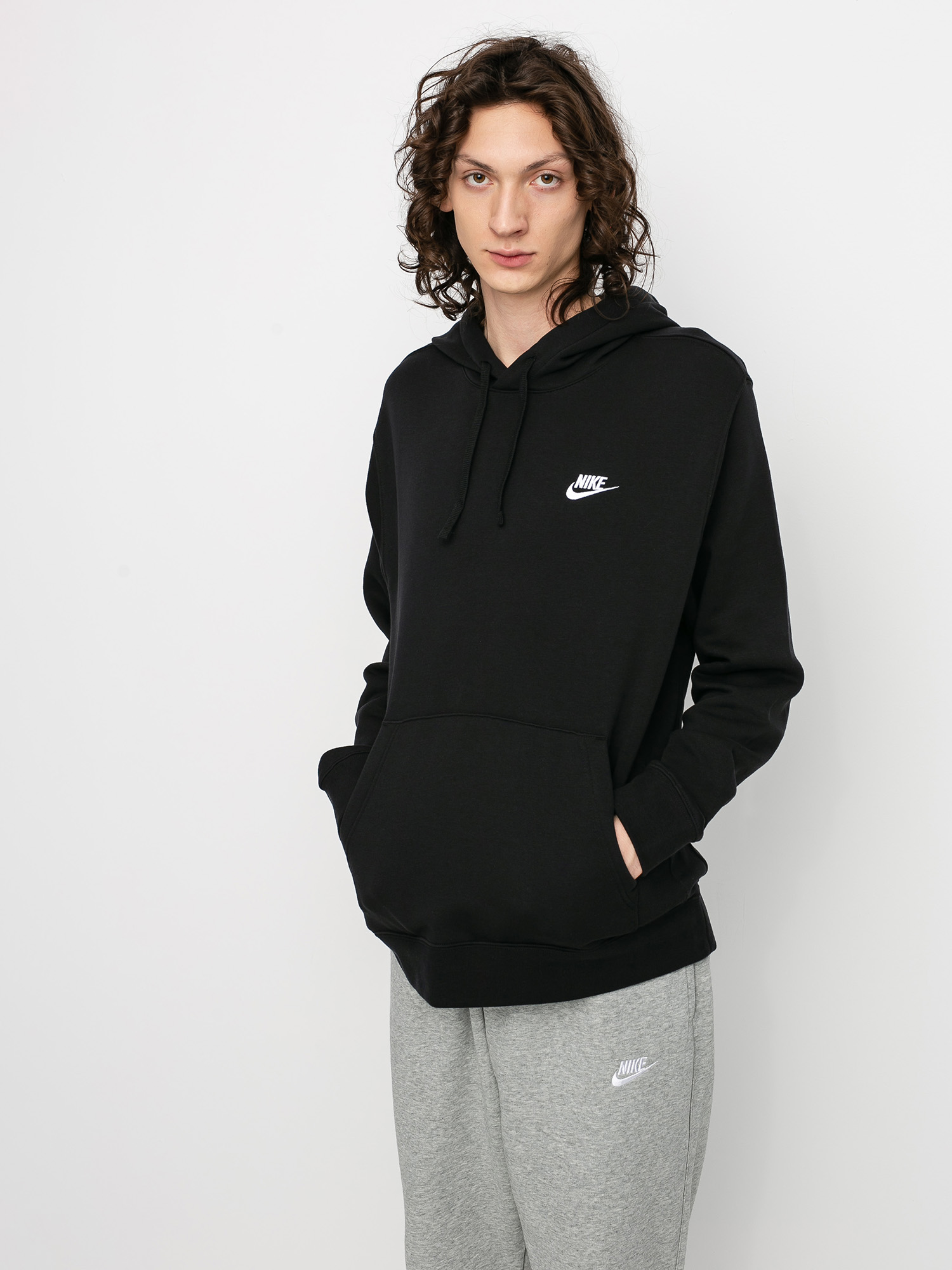 Bluza z kapturem Nike Club Hoodie Po Bb HD (black/black/white)