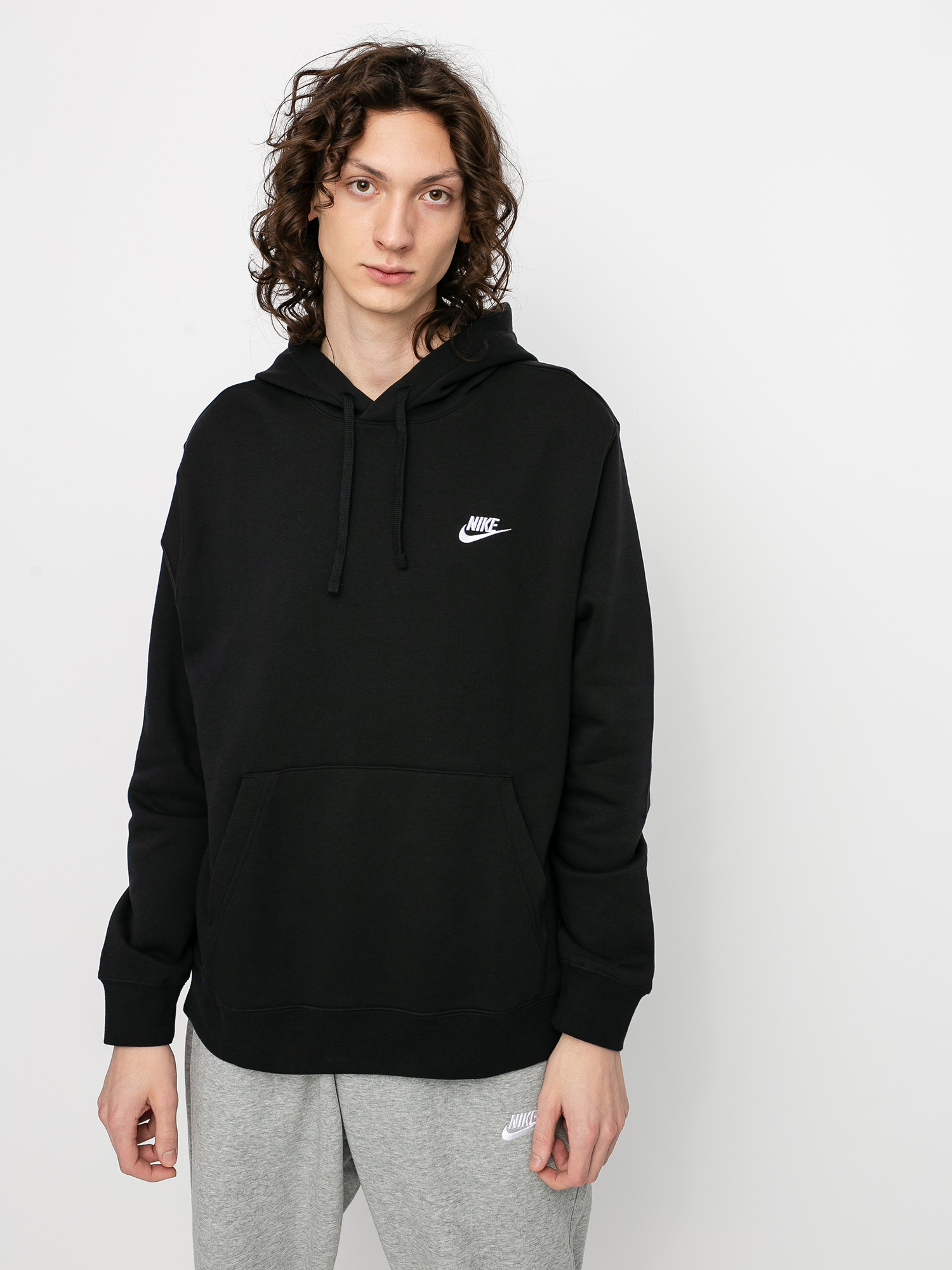 Bluza z kapturem Nike Club Hoodie Po Bb HD (black/black/white)