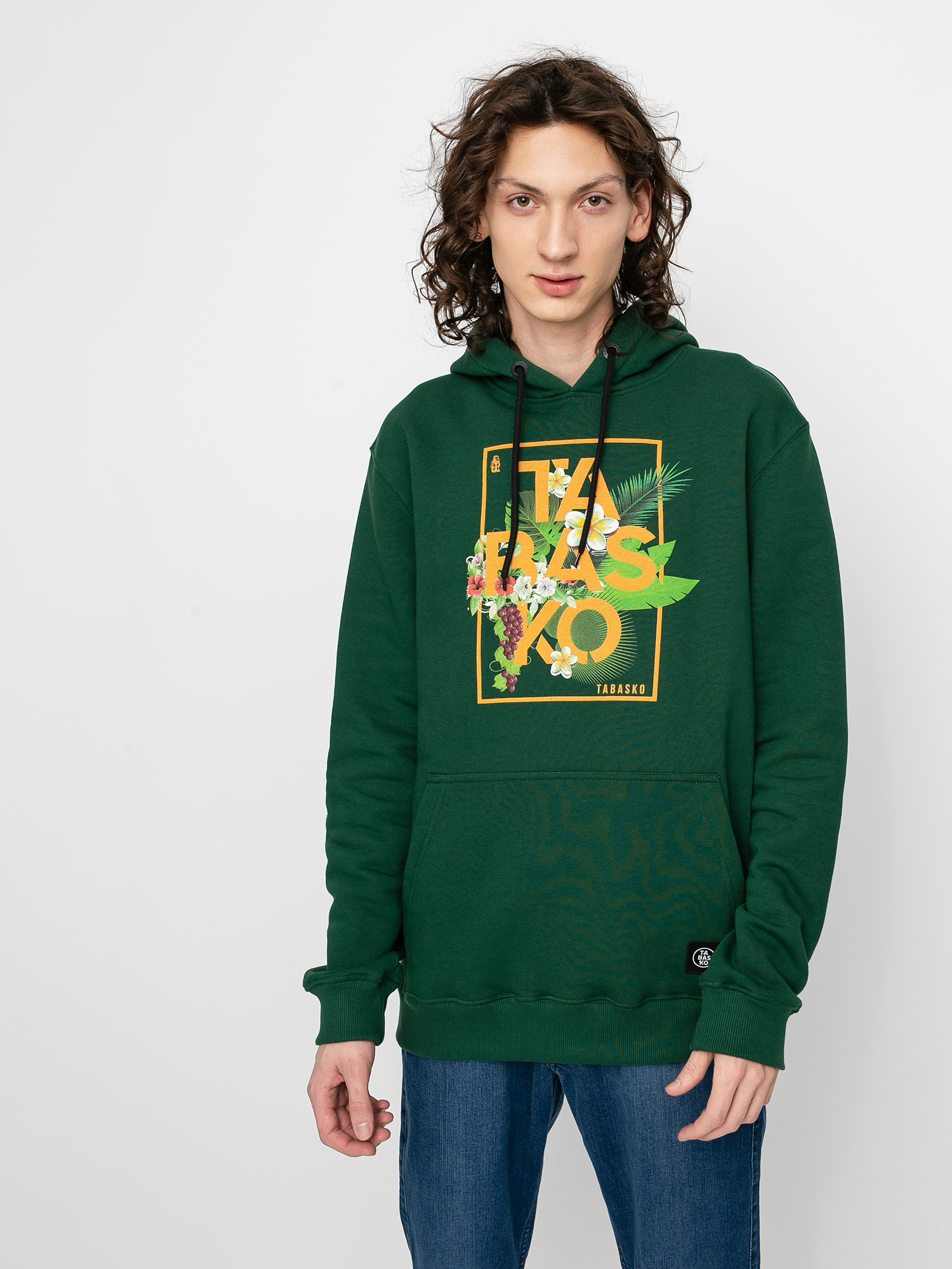 Bluza z kapturem Tabasko Flowers HD (green)