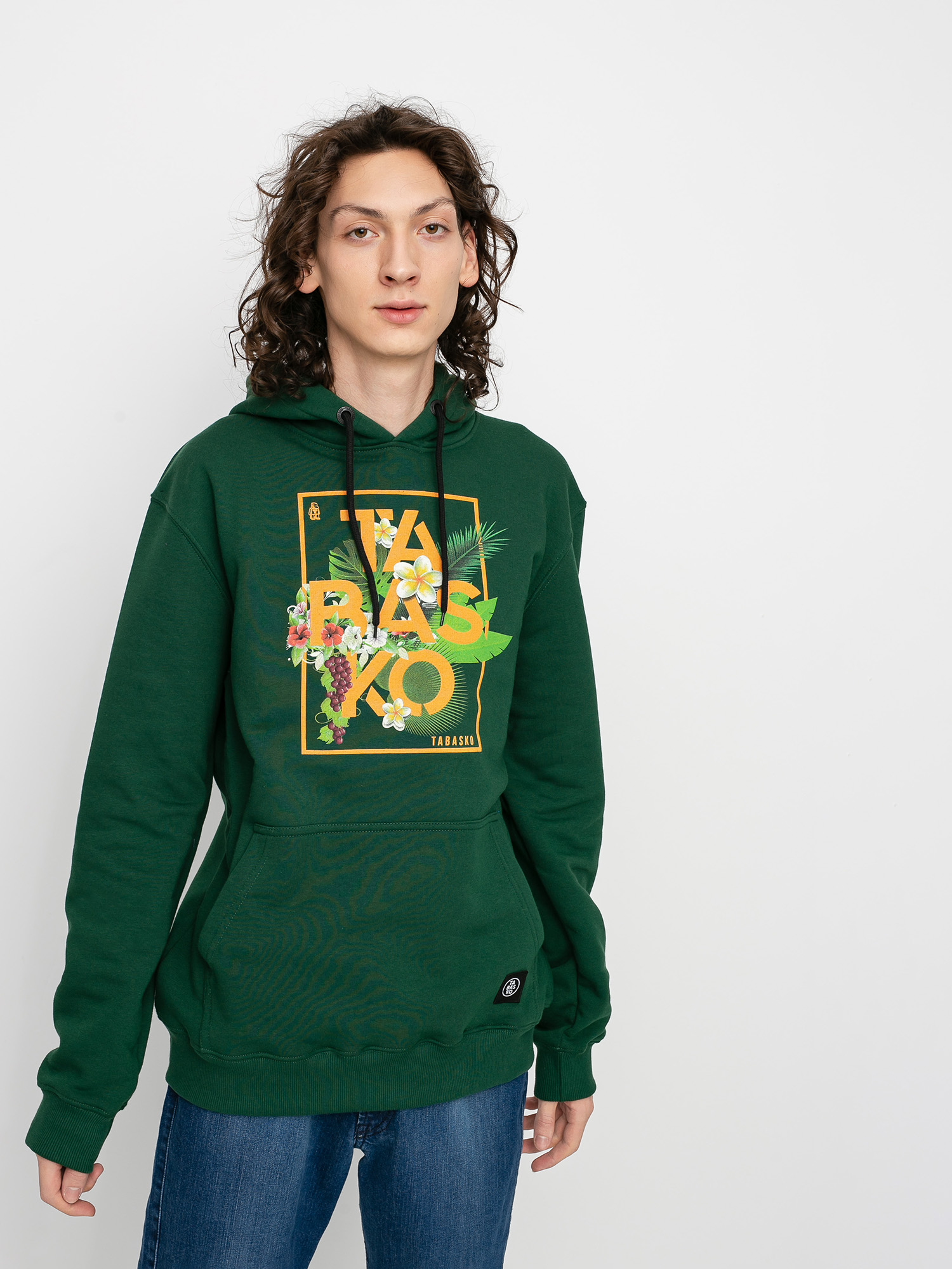Bluza z kapturem Tabasko Flowers HD (green)
