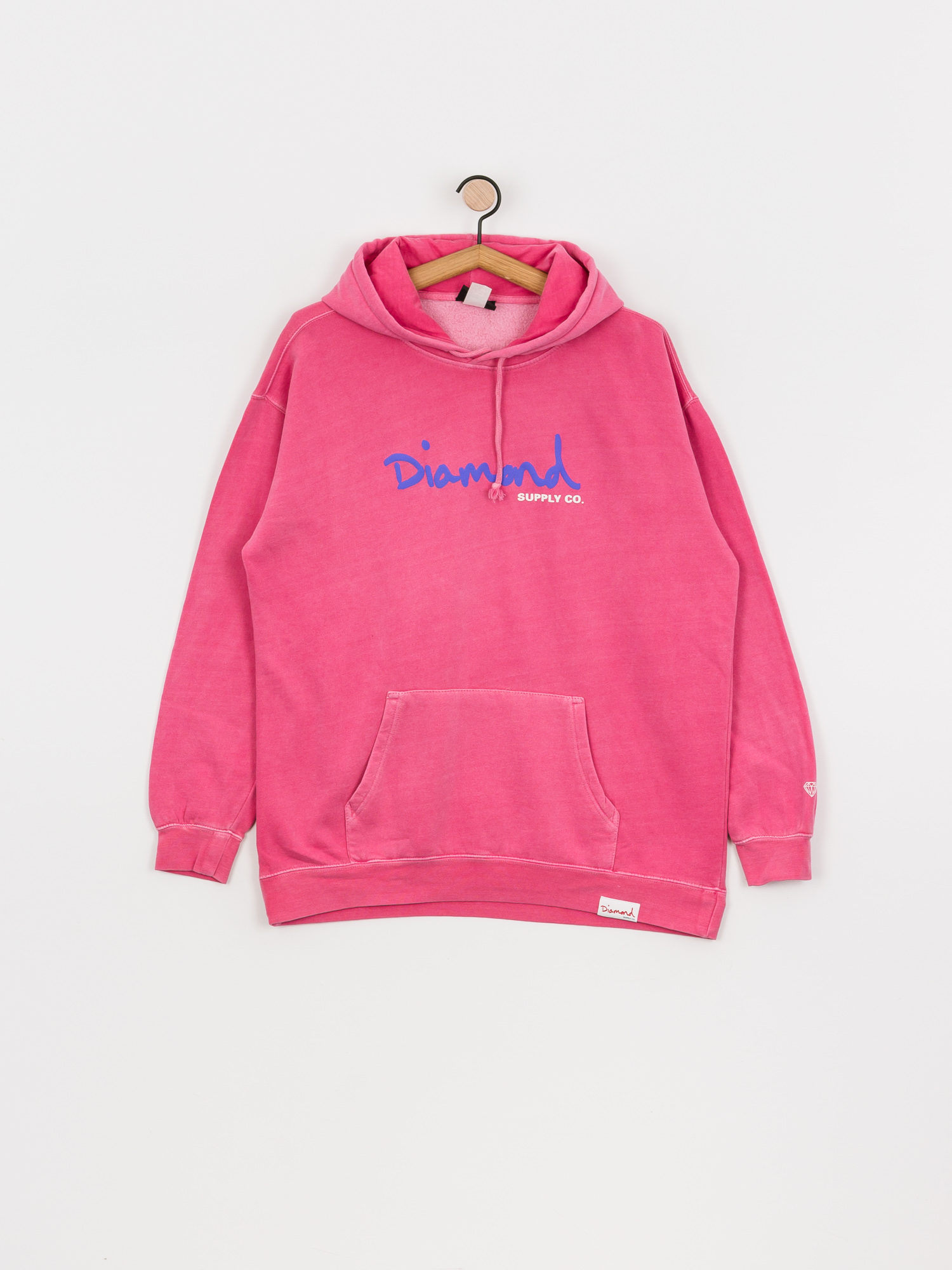 Bluza z kapturem Diamond Supply Co. Og Script Overdyed HD (pink)