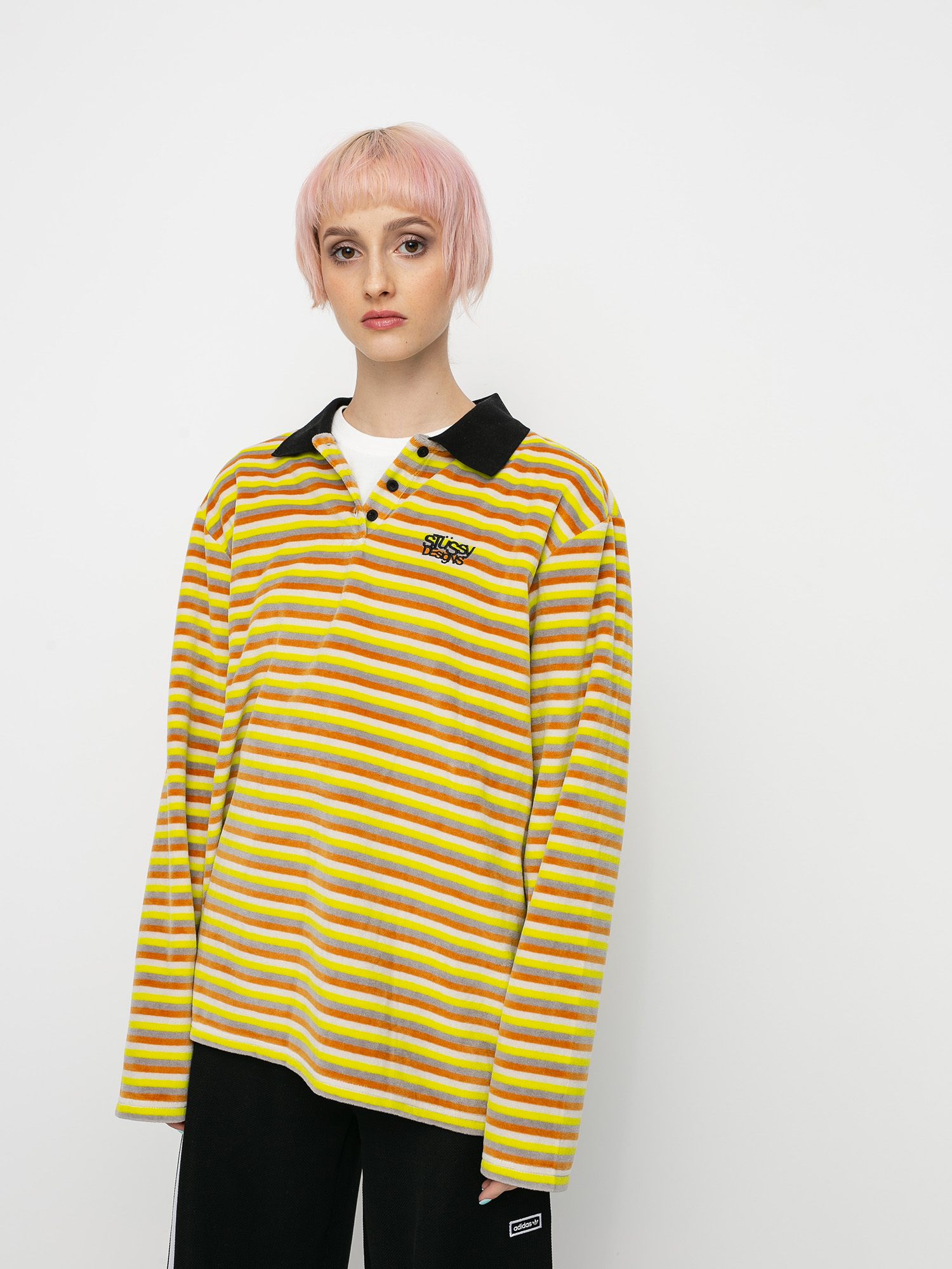 Longsleeve Stussy Rosemary Velour Stripe Wmn (yellow)