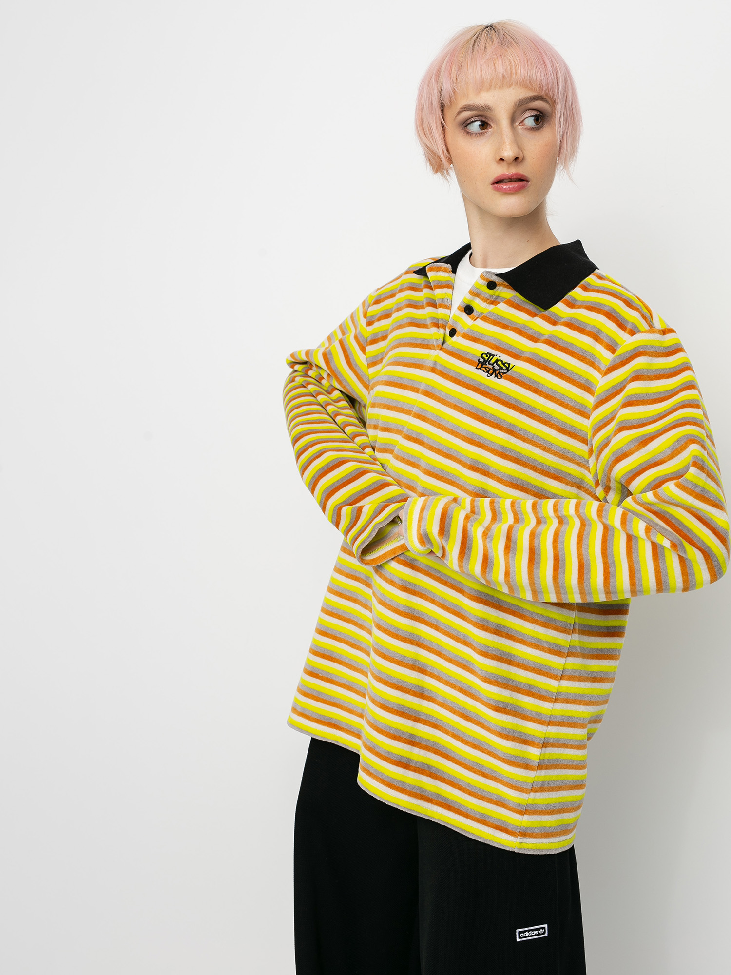 Longsleeve Stussy Rosemary Velour Stripe Wmn (yellow)