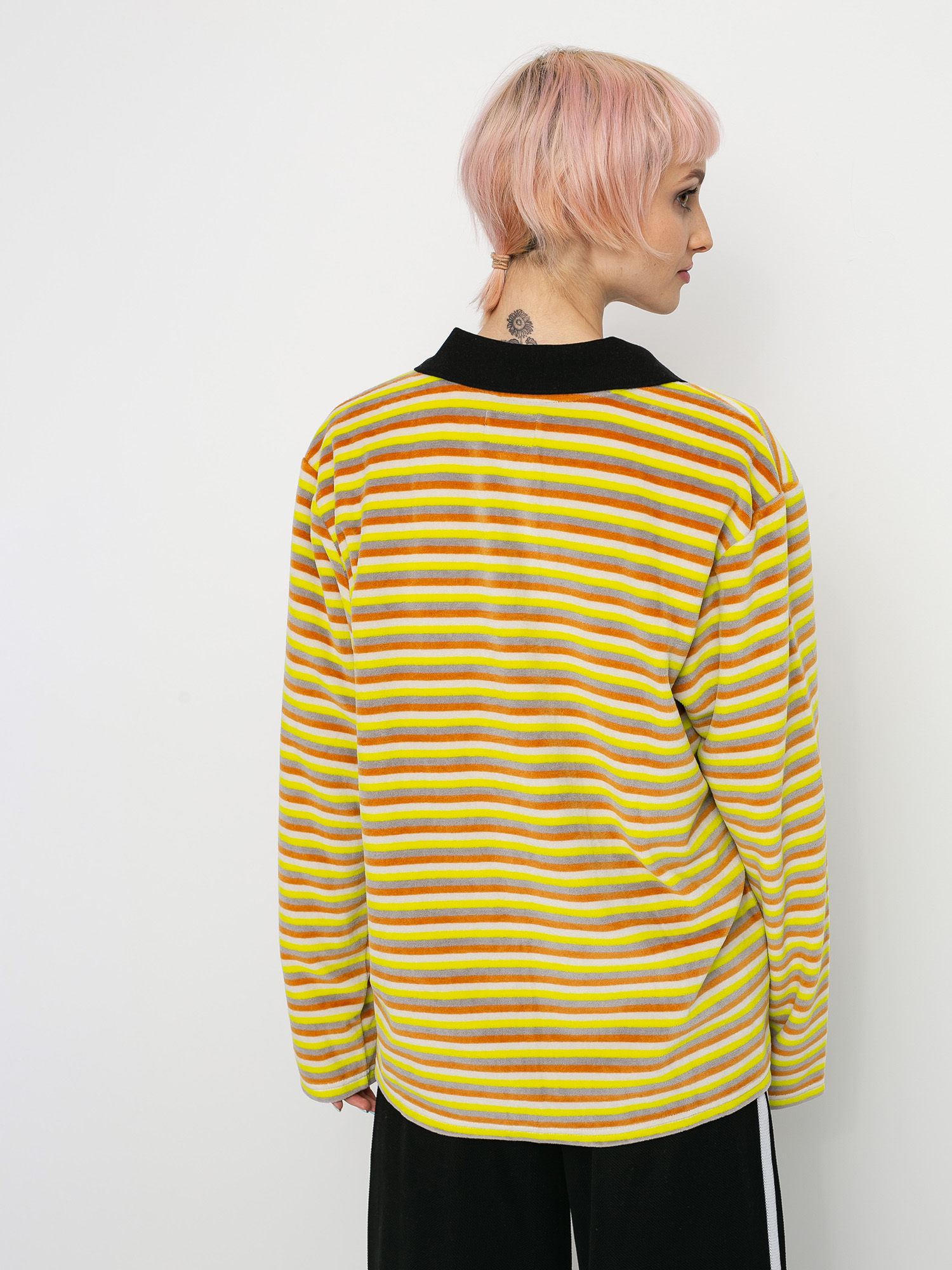 Longsleeve Stussy Rosemary Velour Stripe Wmn (yellow)