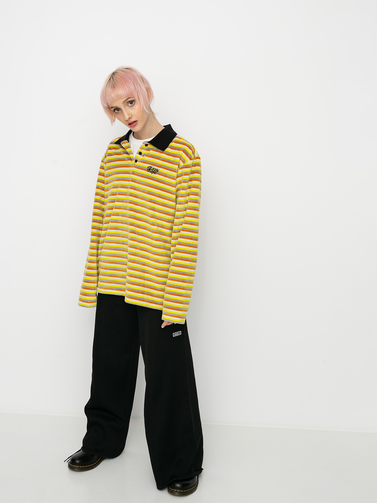 Longsleeve Stussy Rosemary Velour Stripe Wmn (yellow)