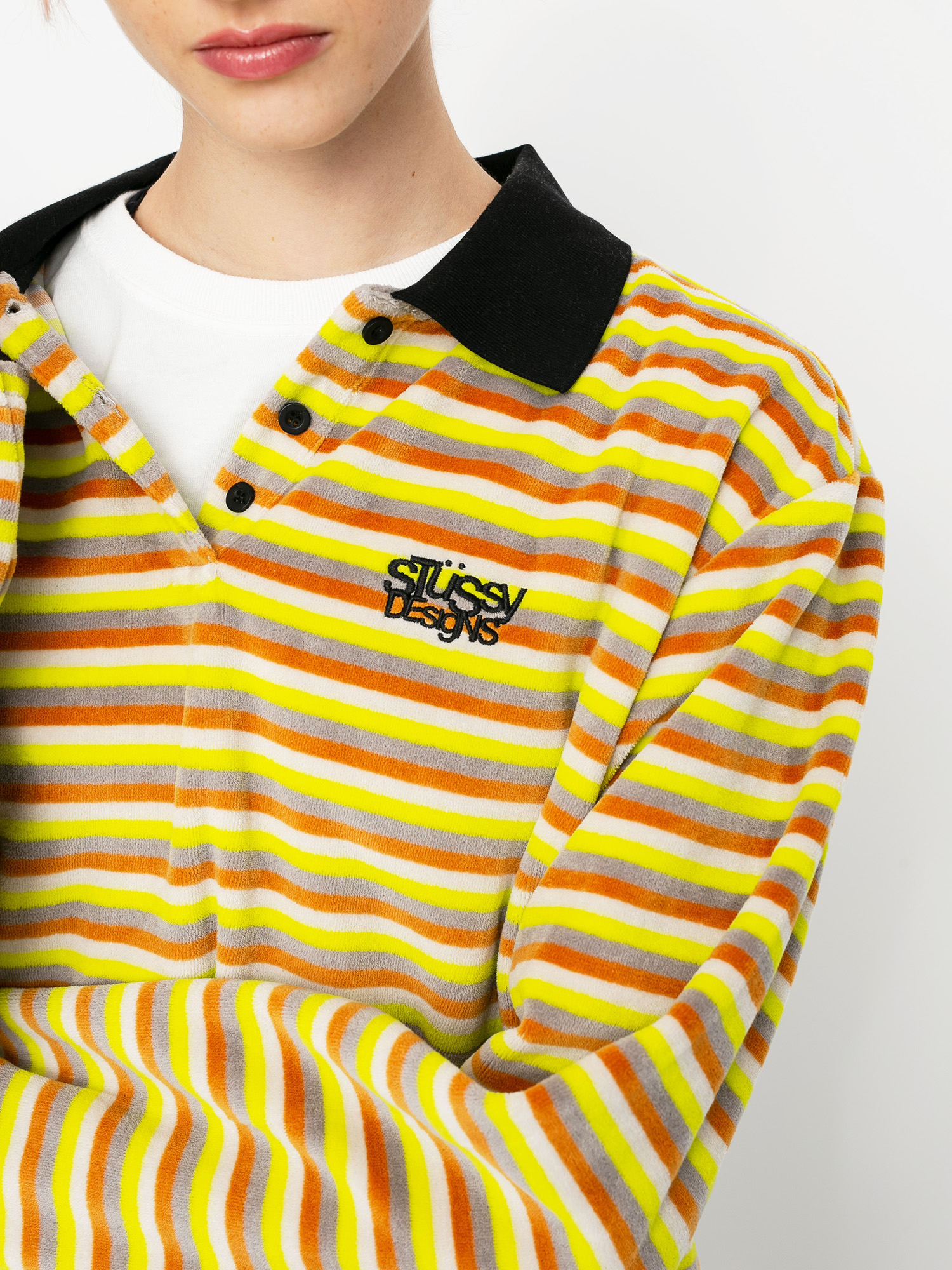 Longsleeve Stussy Rosemary Velour Stripe Wmn (yellow)