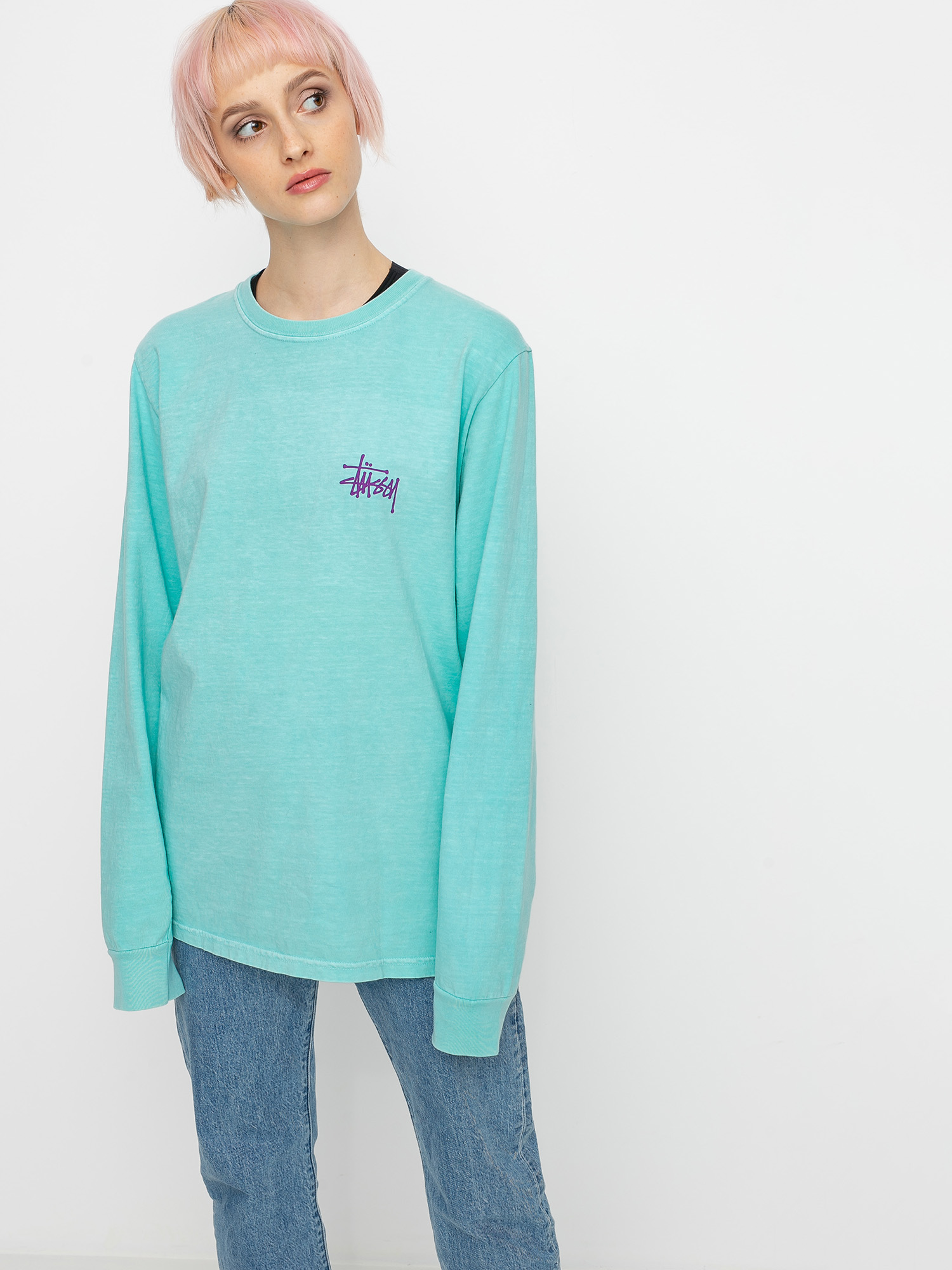 Longsleeve Stussy Basic Stussy Pig. Dyed Wmn (aqua)