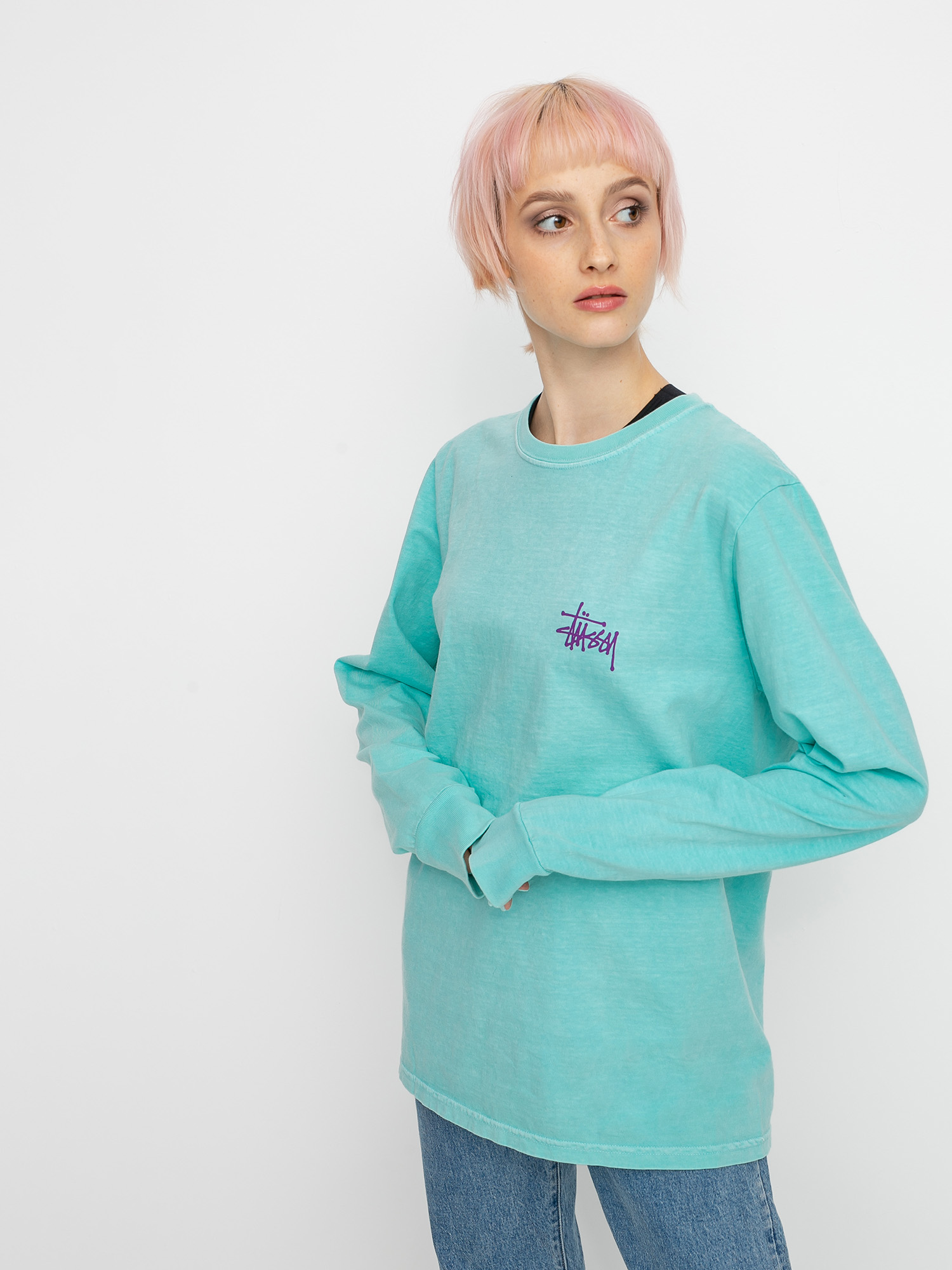Longsleeve Stussy Basic Stussy Pig. Dyed Wmn (aqua)