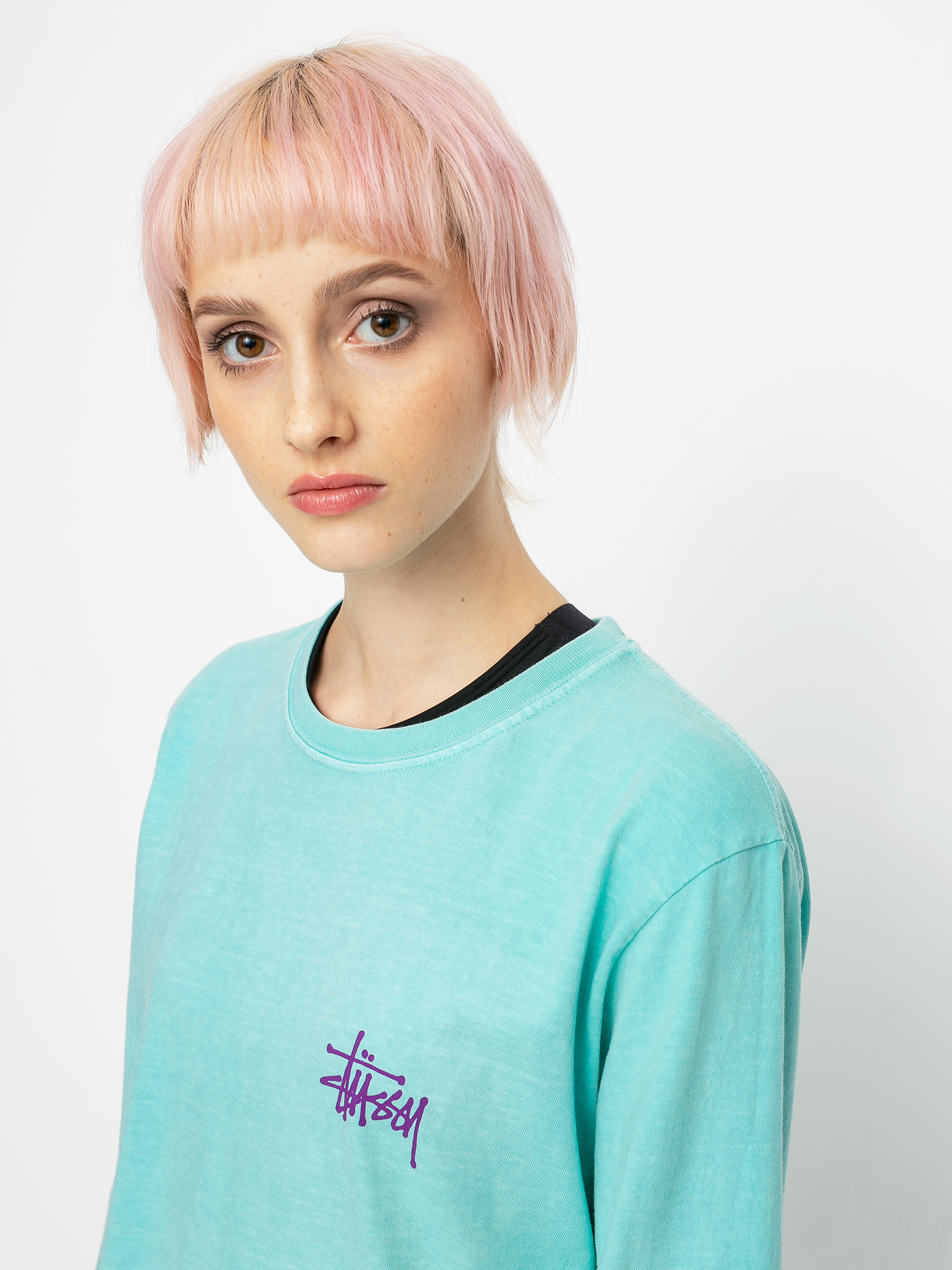 Longsleeve Stussy Basic Stussy Pig. Dyed Wmn (aqua)