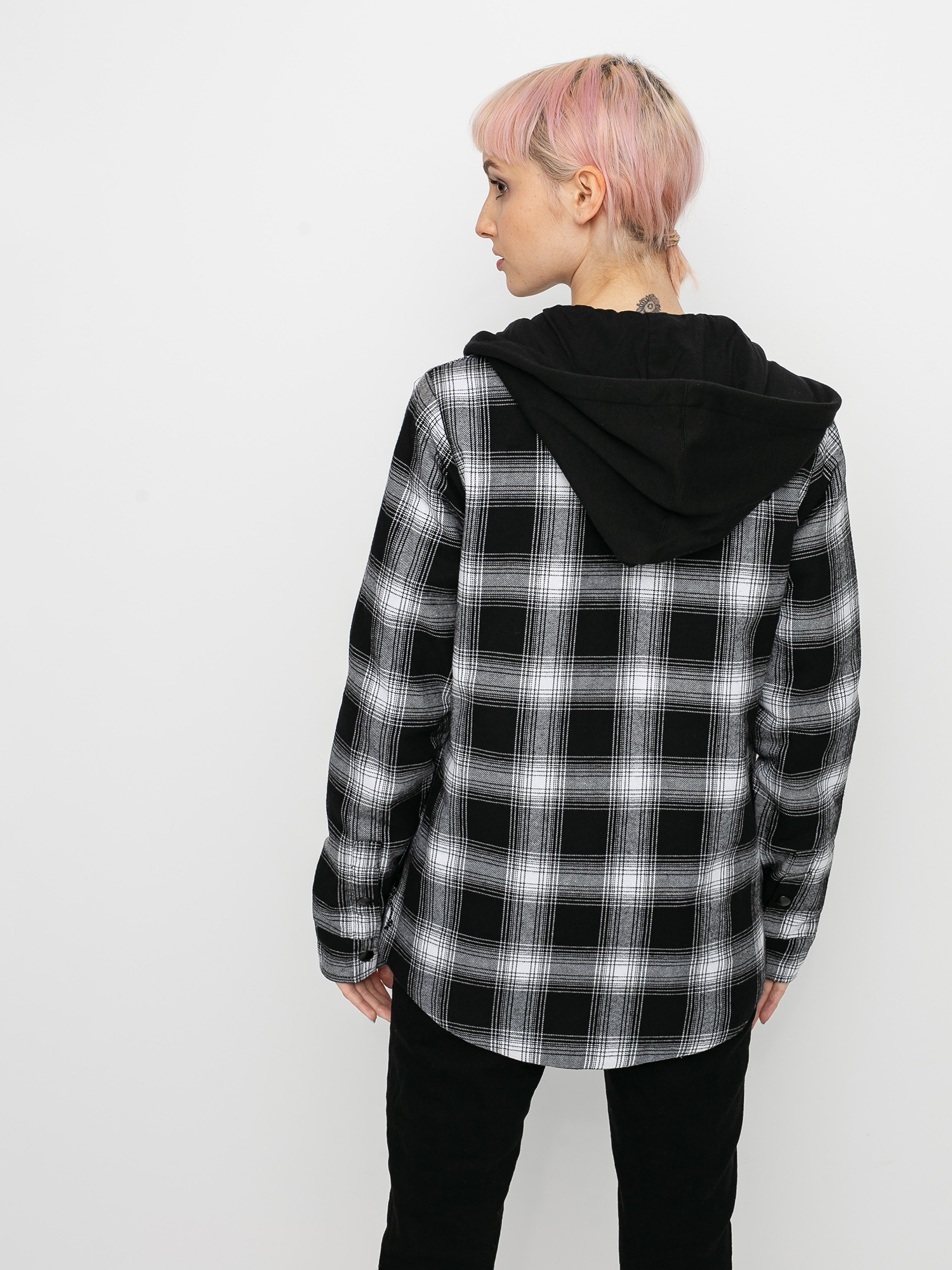 Damska Bluza aktywna Volcom Hooded Flannel (black)