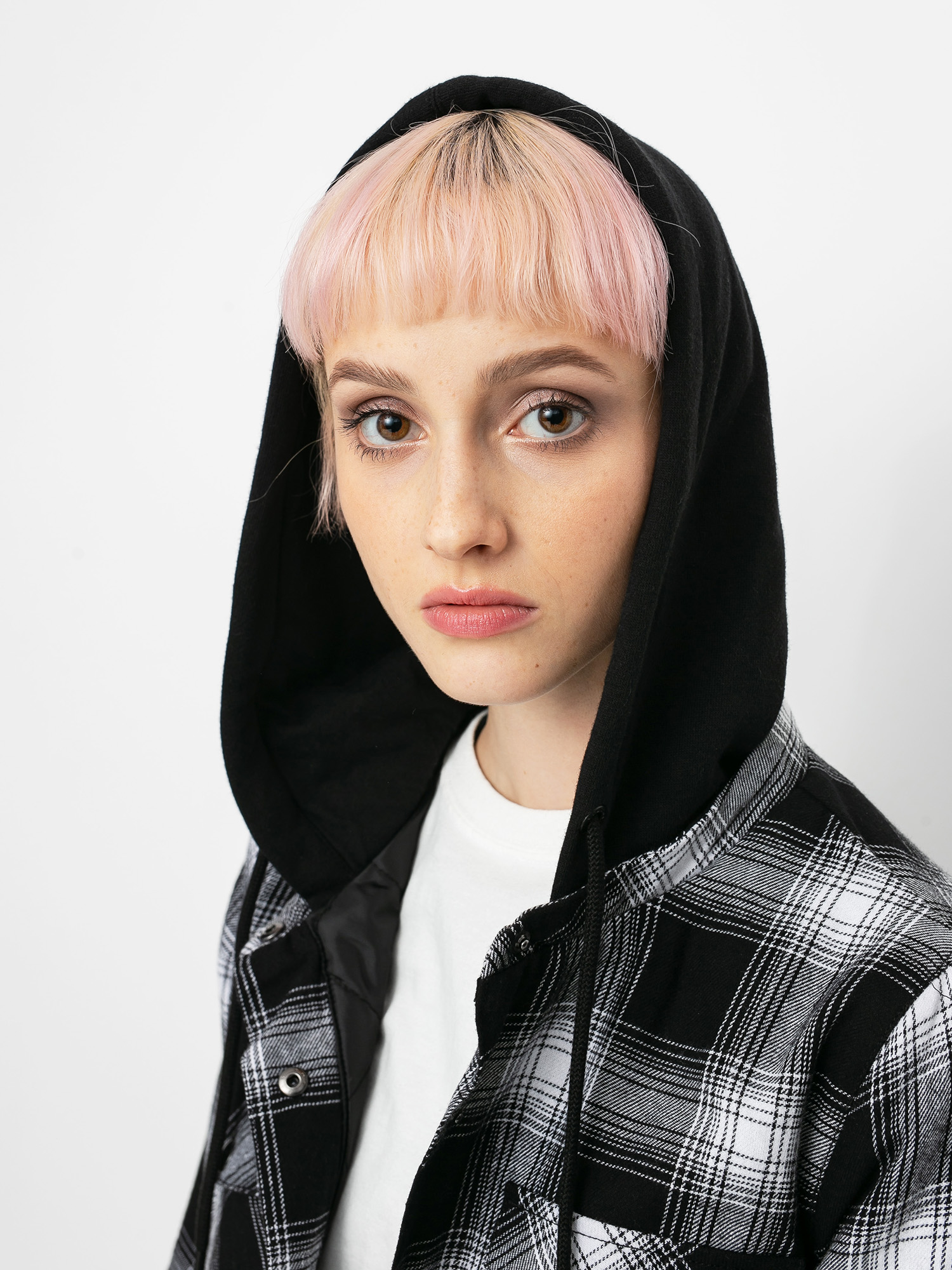 Damska Bluza aktywna Volcom Hooded Flannel (black)