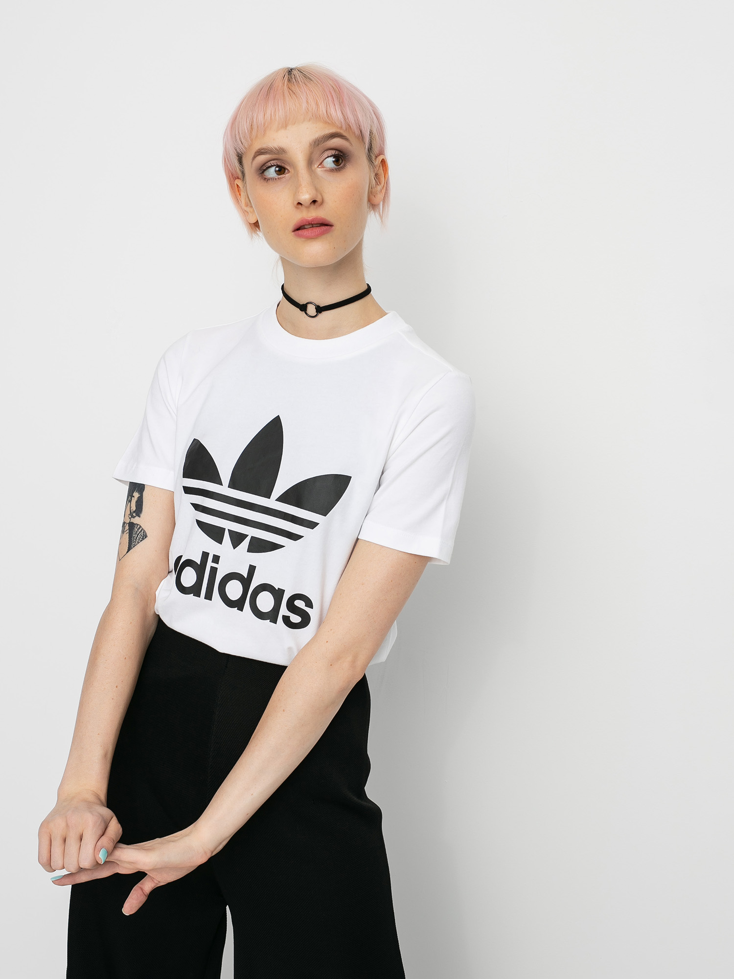 T-shirt adidas Originals Trefoil Wmn (white/black)