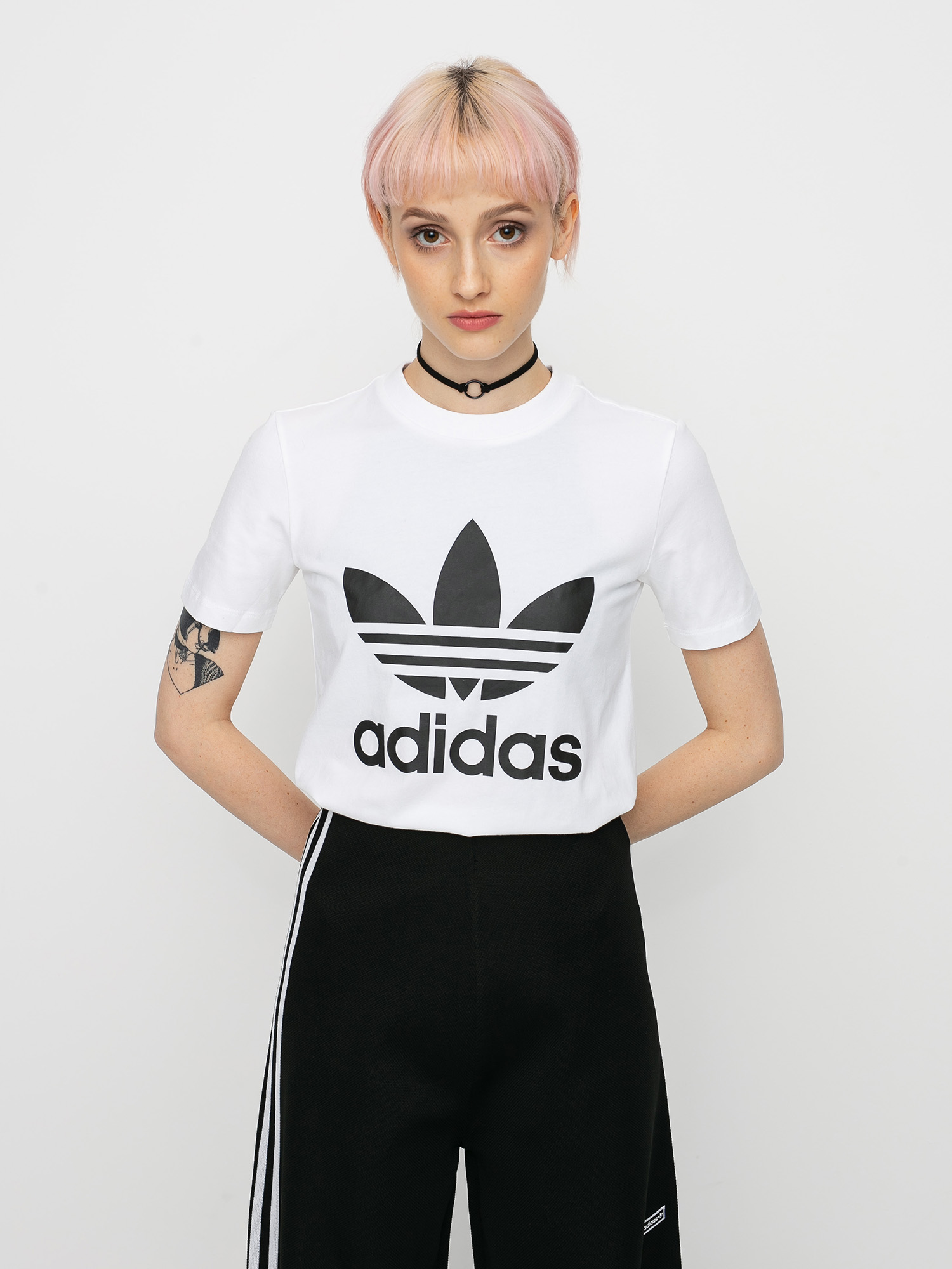 T-shirt adidas Originals Trefoil Wmn (white/black)