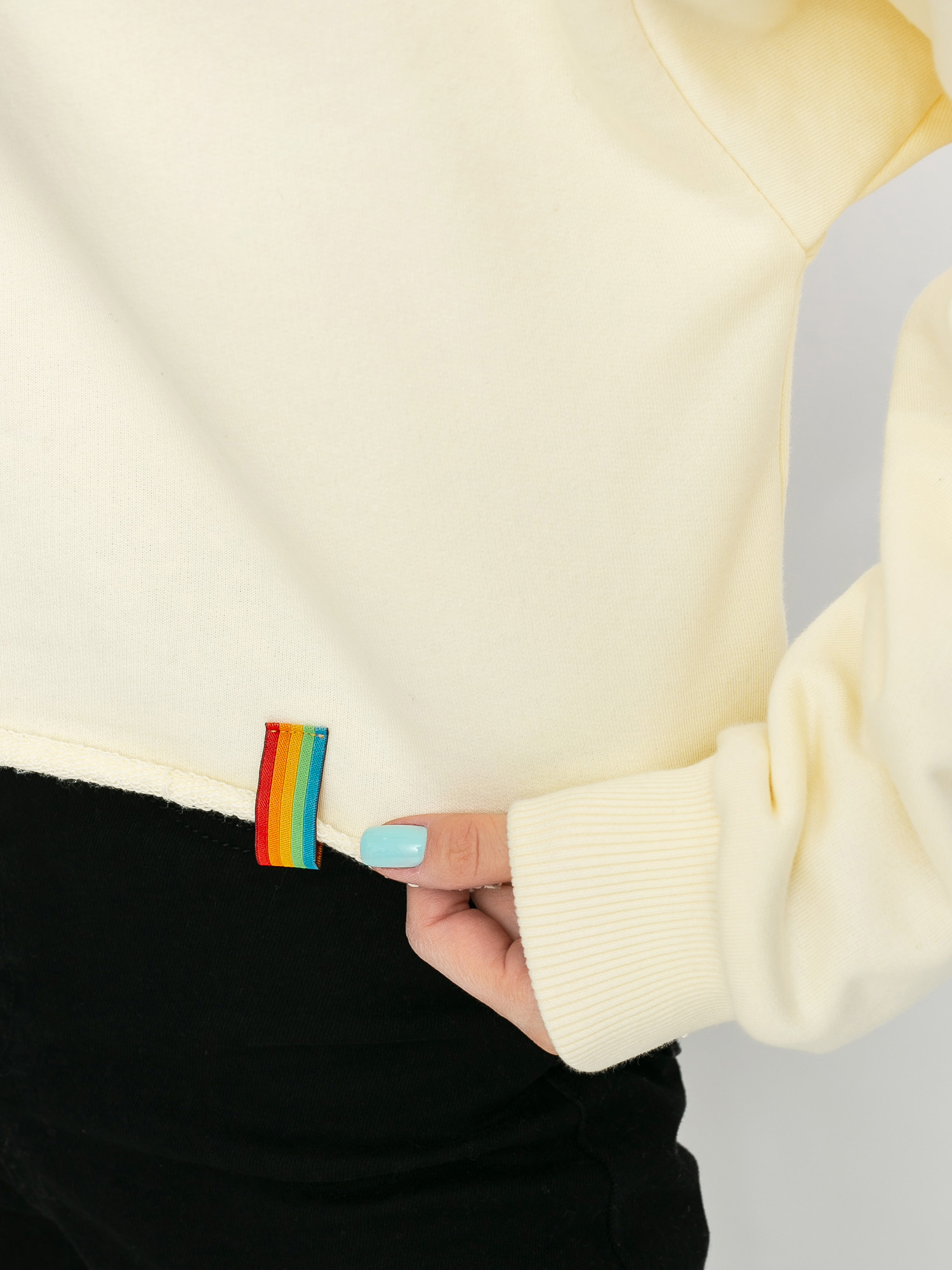 Bluza z kapturem Local Heroes X Polaroid Ribbon Heart Cropped HD Wmn (cream)