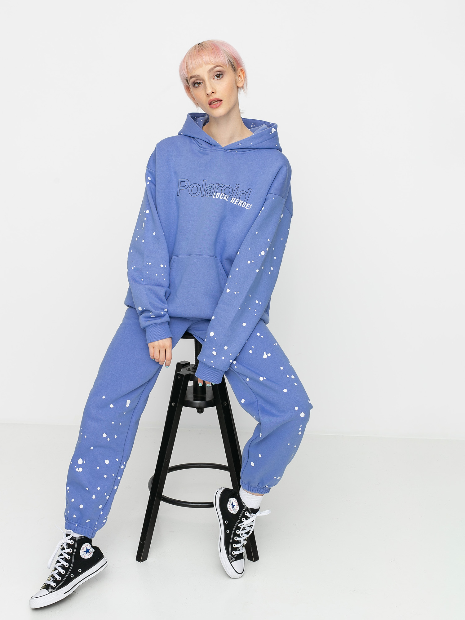 Bluza z kapturem Local Heroes X Polaroid Spray  HD Wmn (violet)