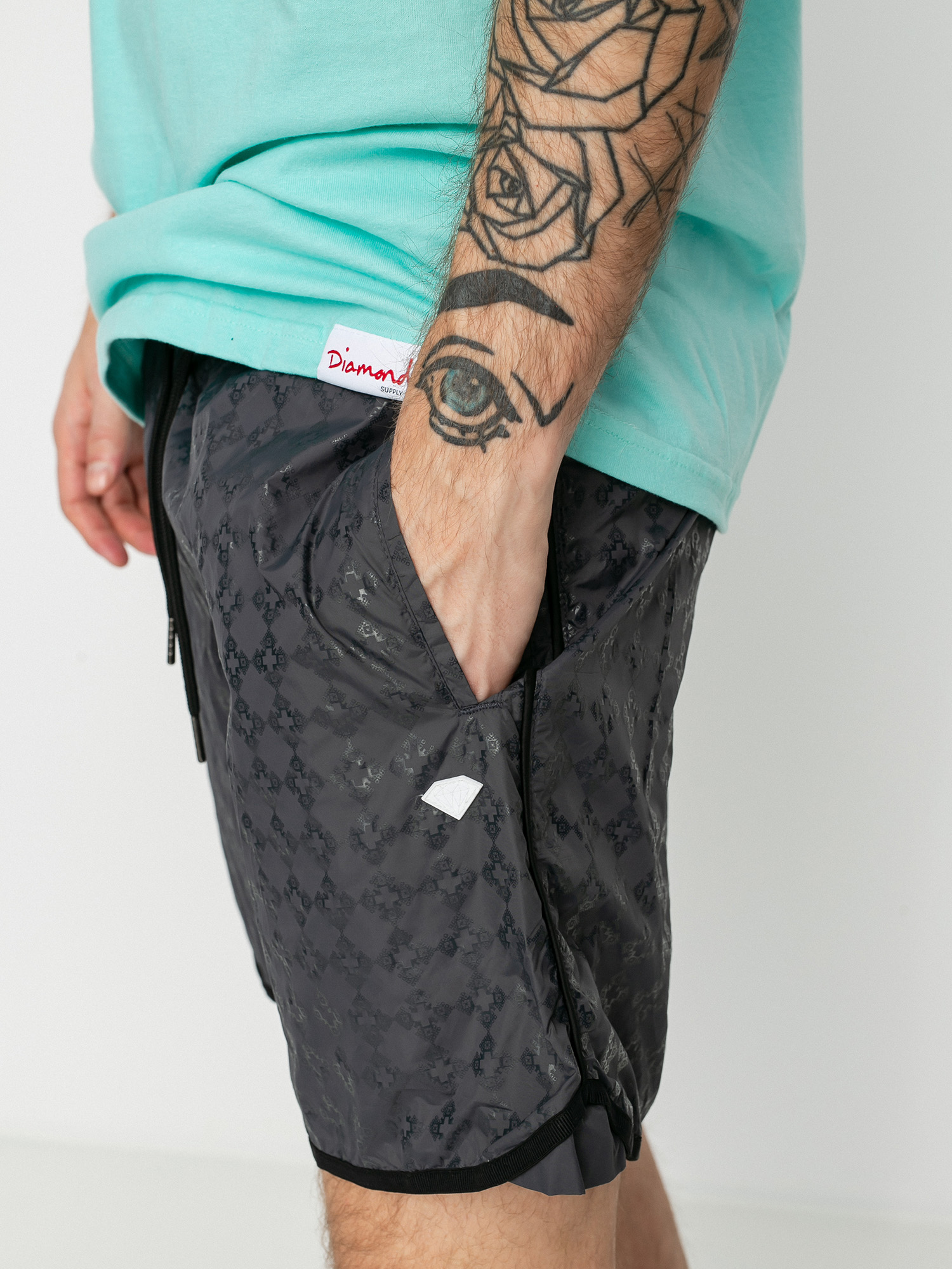 Szorty Diamond Supply Co. Checkered Cross (black)