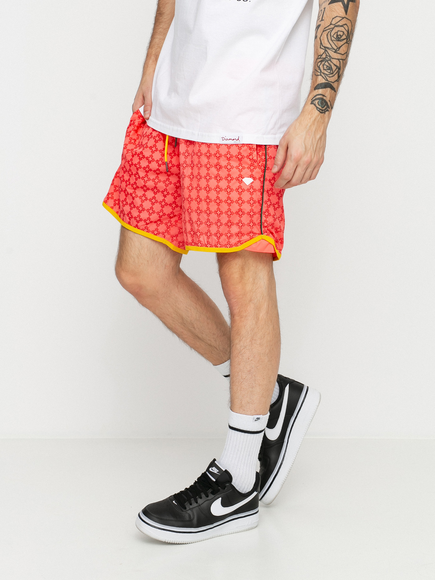 Szorty Diamond Supply Co. Checkered Cross (coral)