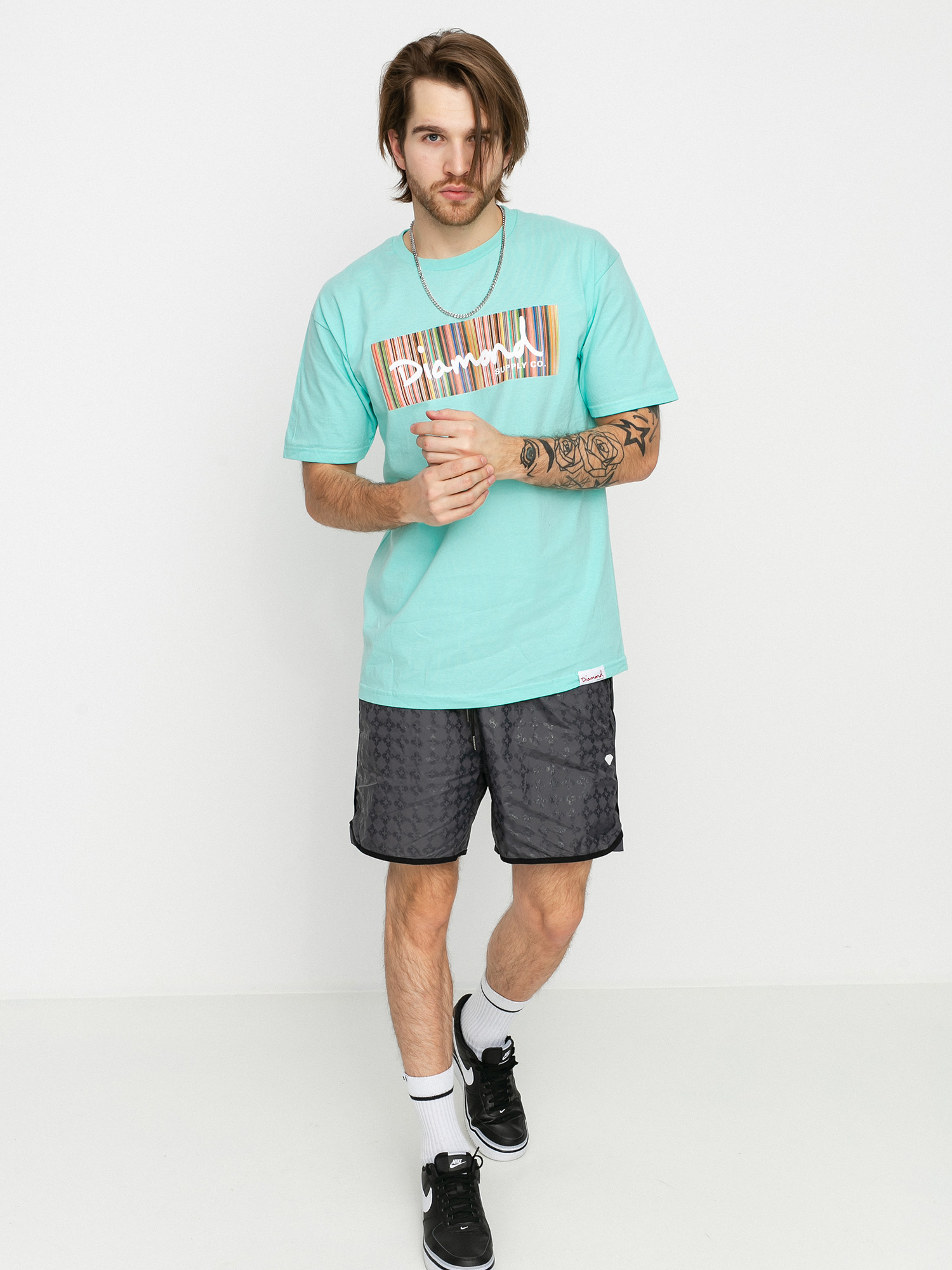 T-shirt Diamond Supply Co. Color Ply Box Logo (diamond blue)