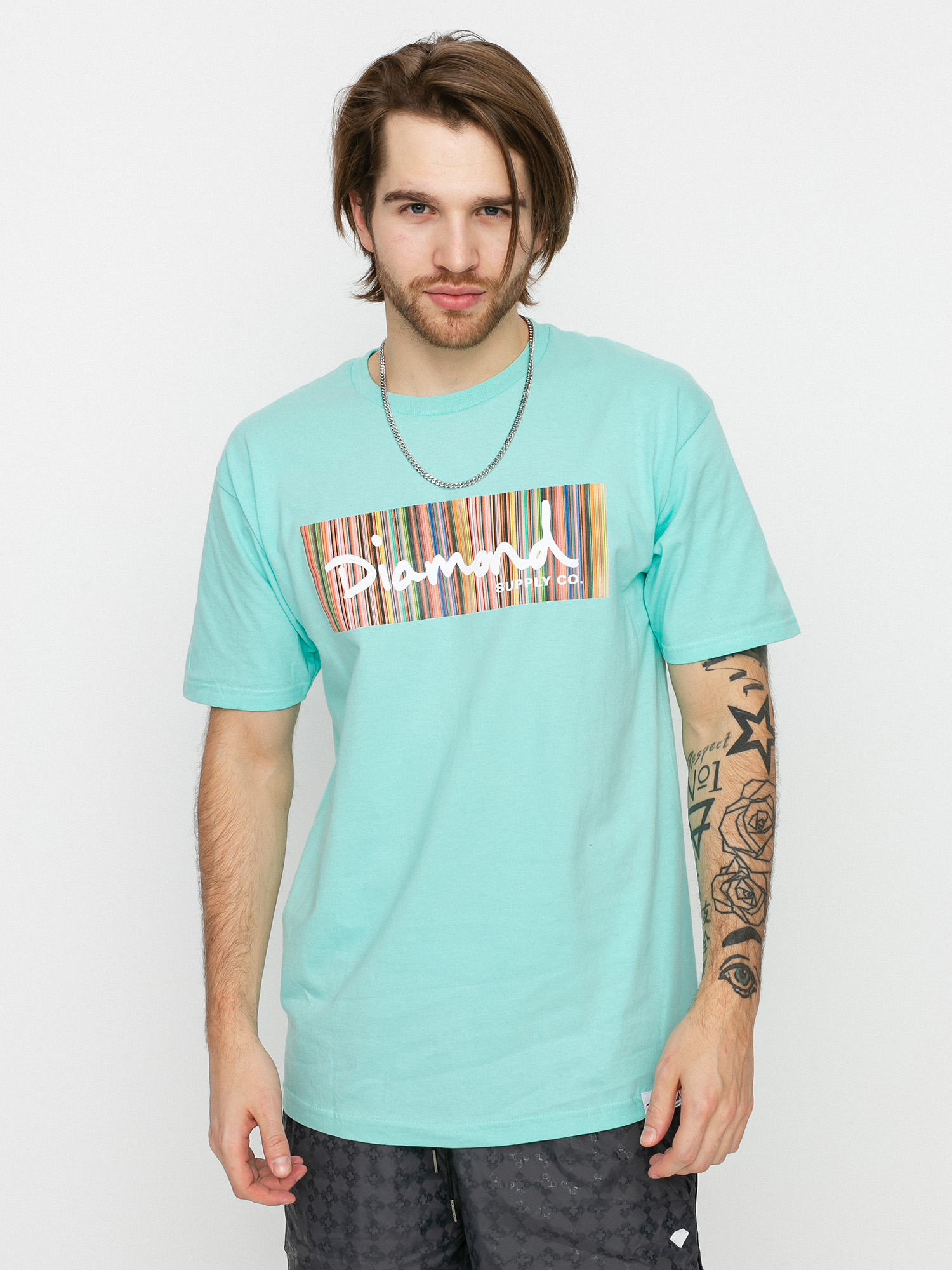 T-shirt Diamond Supply Co. Color Ply Box Logo (diamond blue)