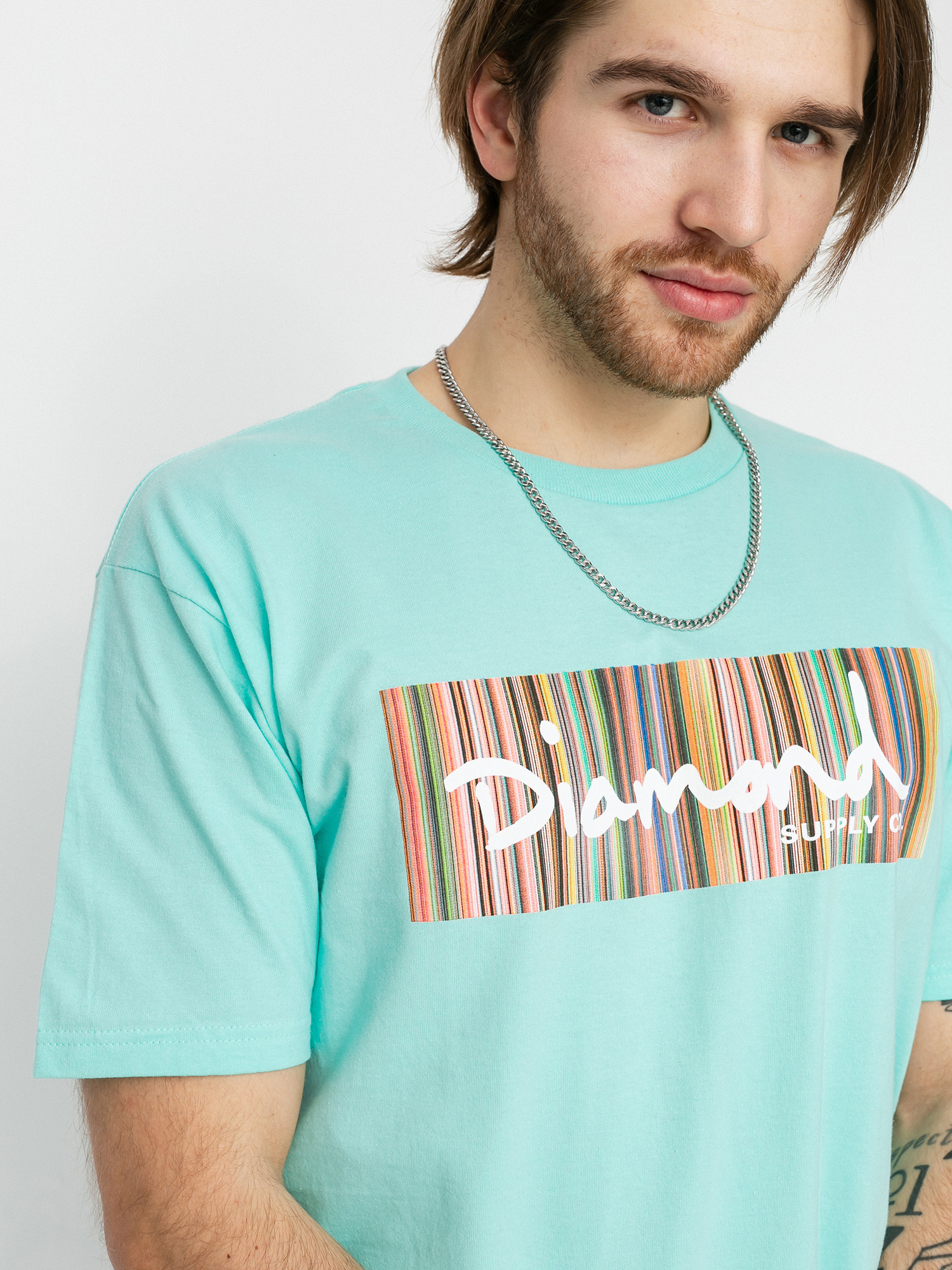 T-shirt Diamond Supply Co. Color Ply Box Logo (diamond blue)