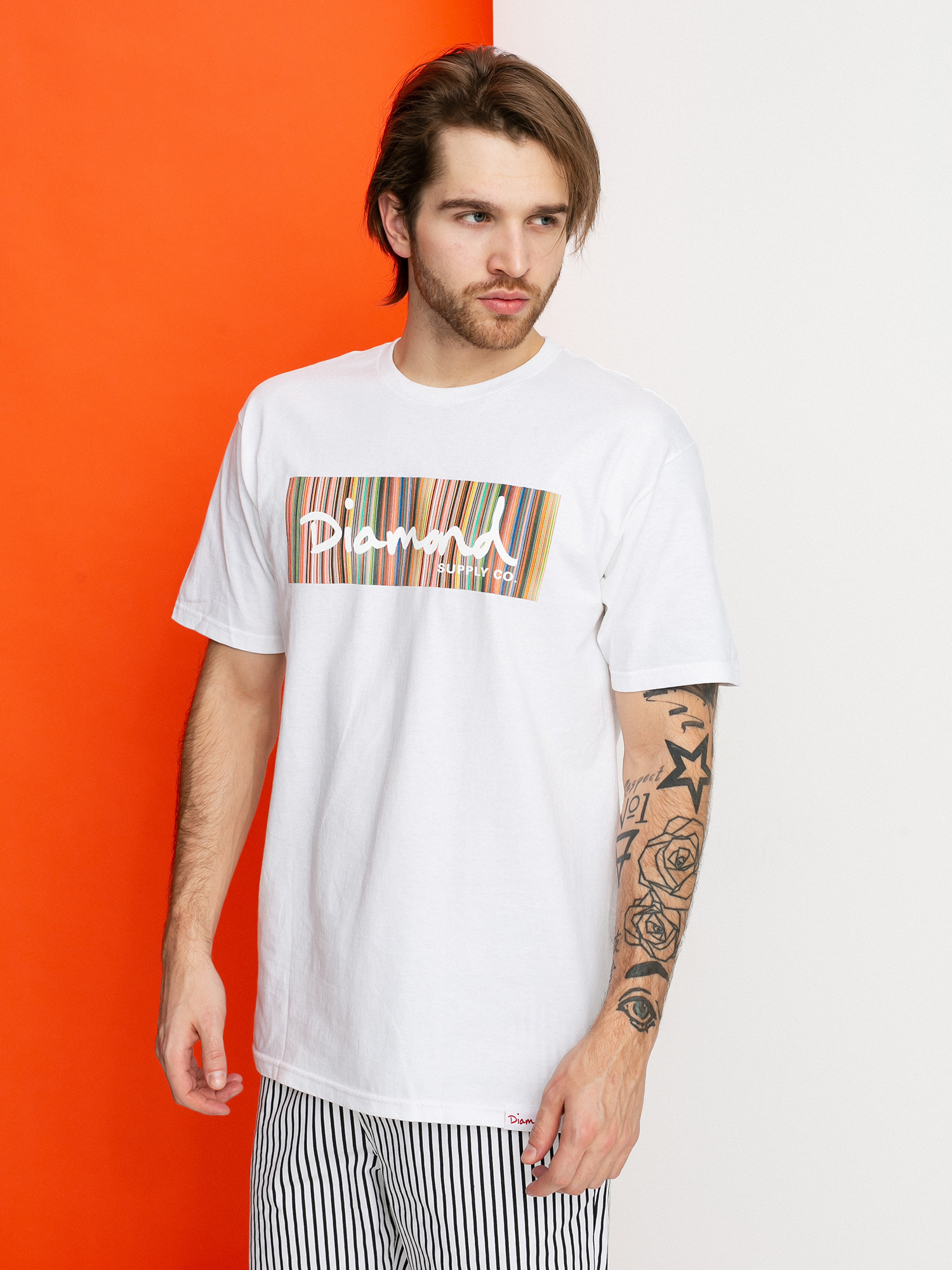 T-shirt Diamond Supply Co. Color Ply Box Logo (white)