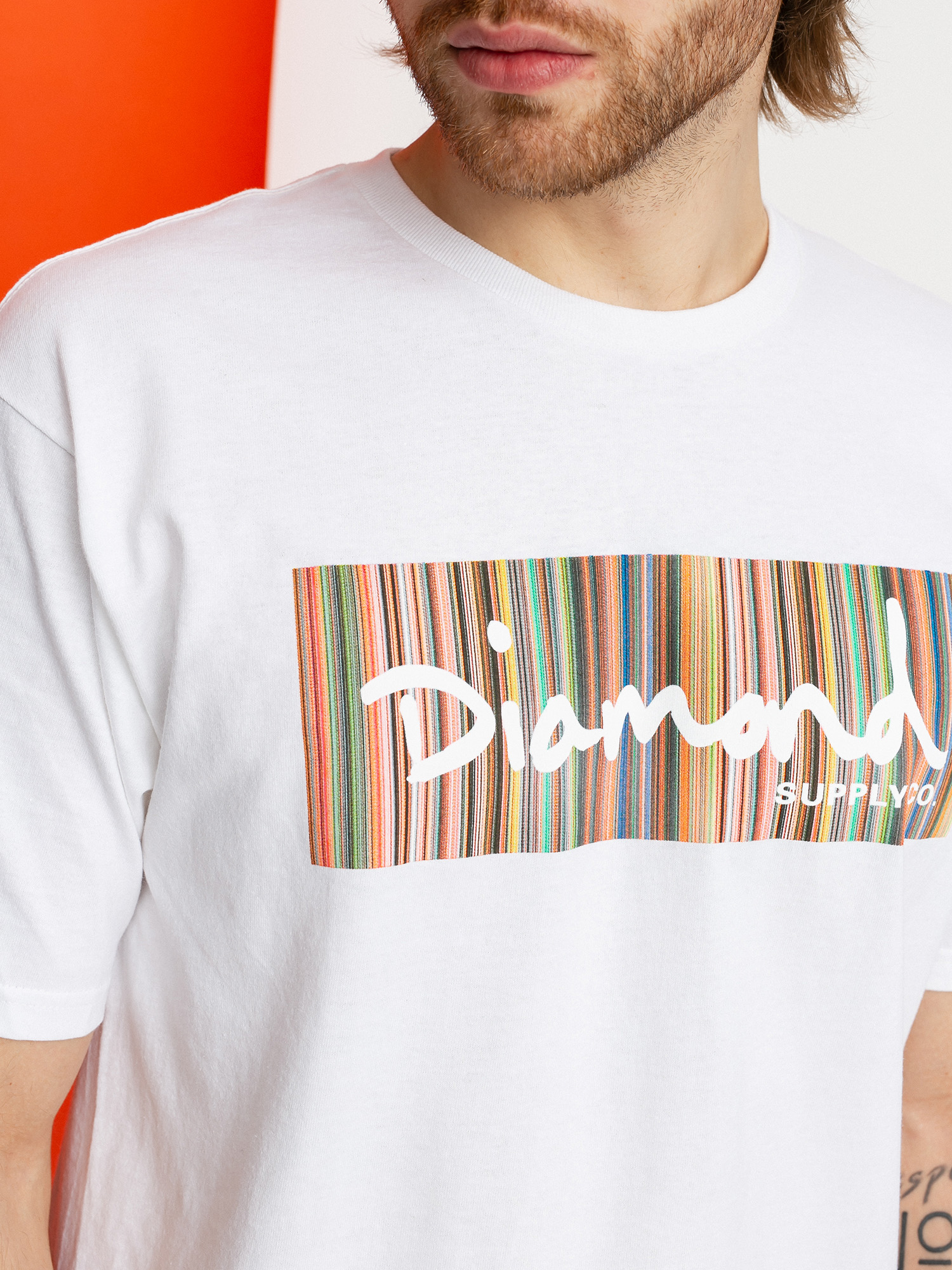 T-shirt Diamond Supply Co. Color Ply Box Logo (white)