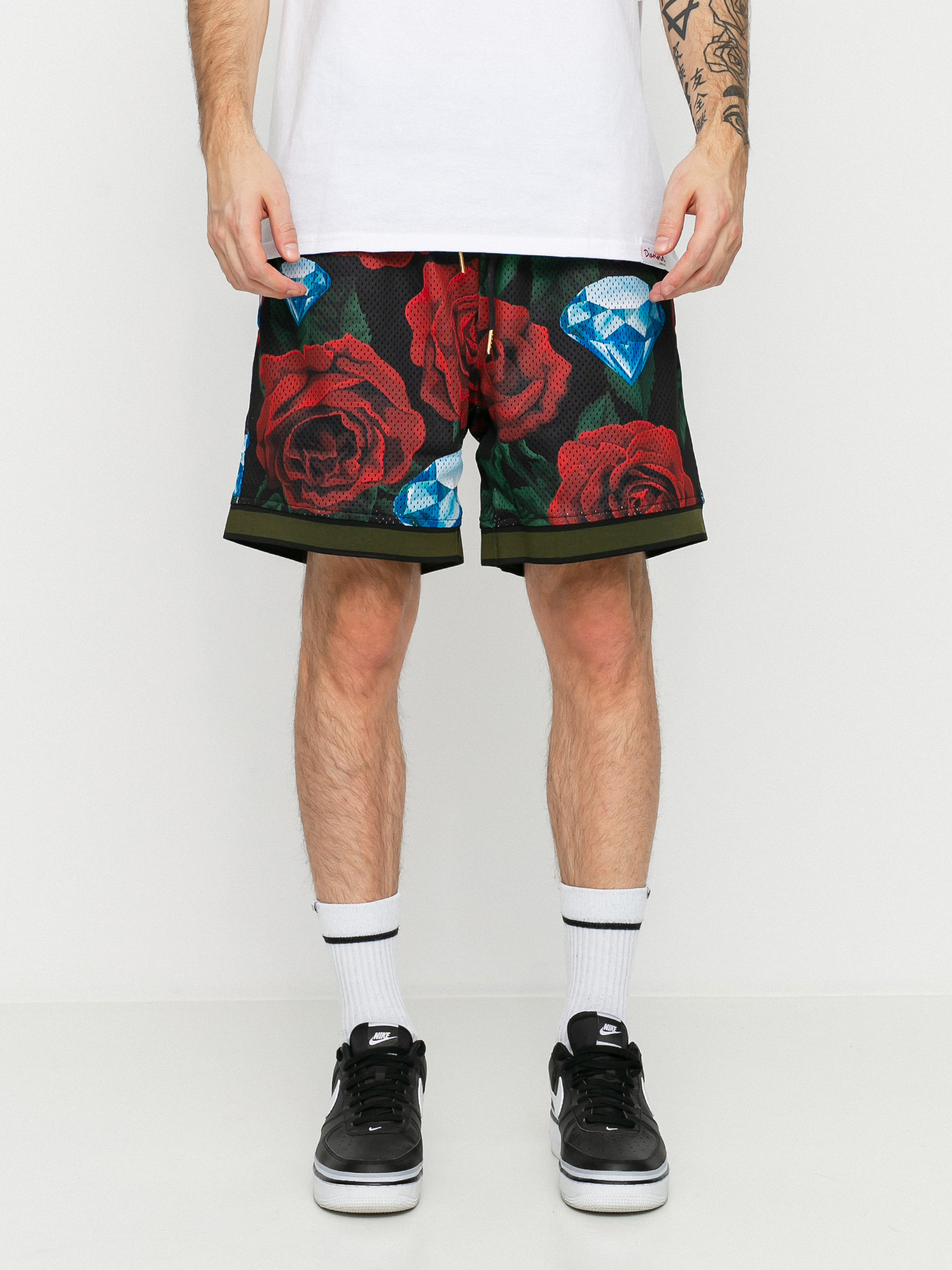 Szorty Diamond Supply Co. Diamond Rose Mesh (black)