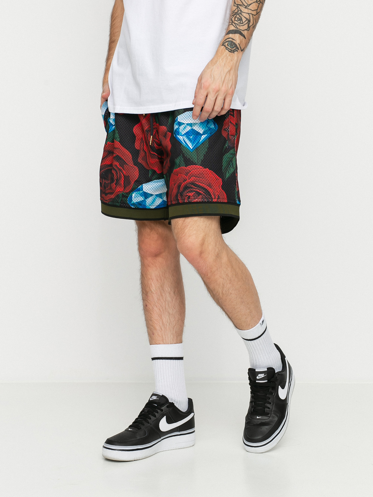 Szorty Diamond Supply Co. Diamond Rose Mesh (black)