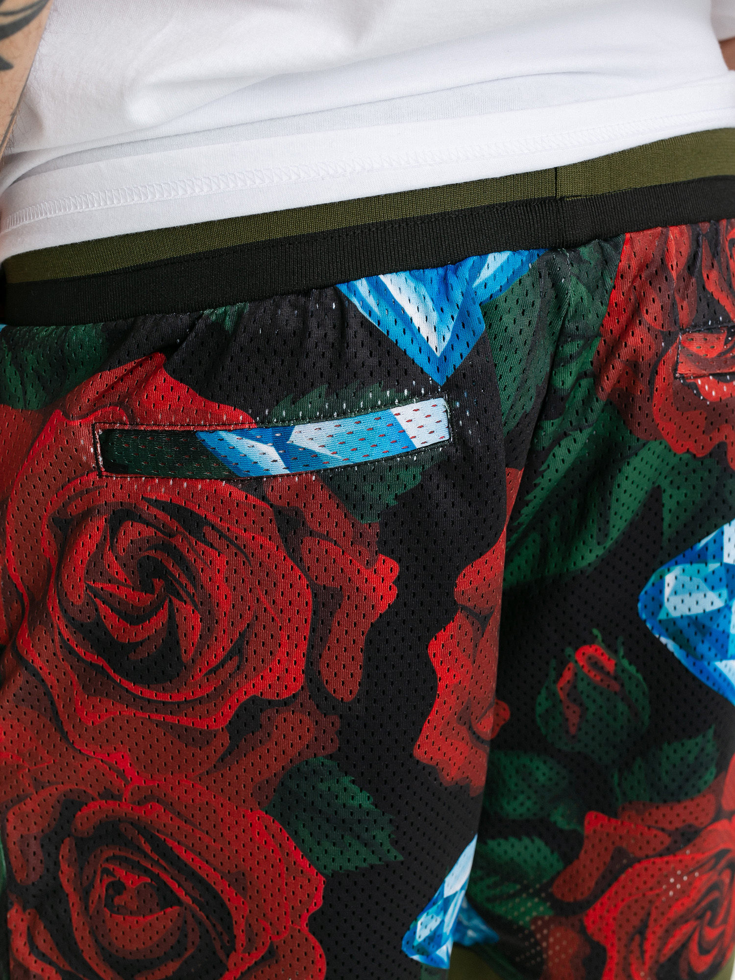 Szorty Diamond Supply Co. Diamond Rose Mesh (black)