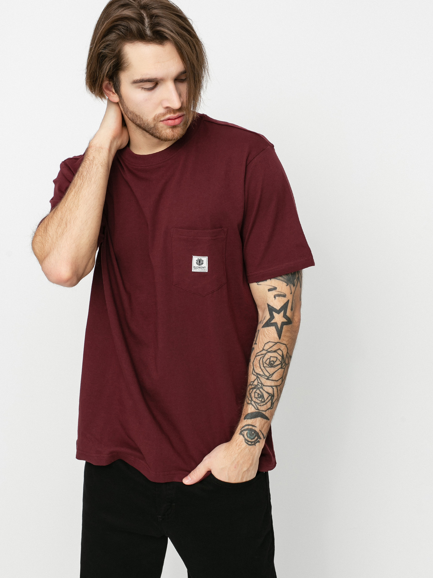 T-shirt Element Basic Pocket Label (vintage red)