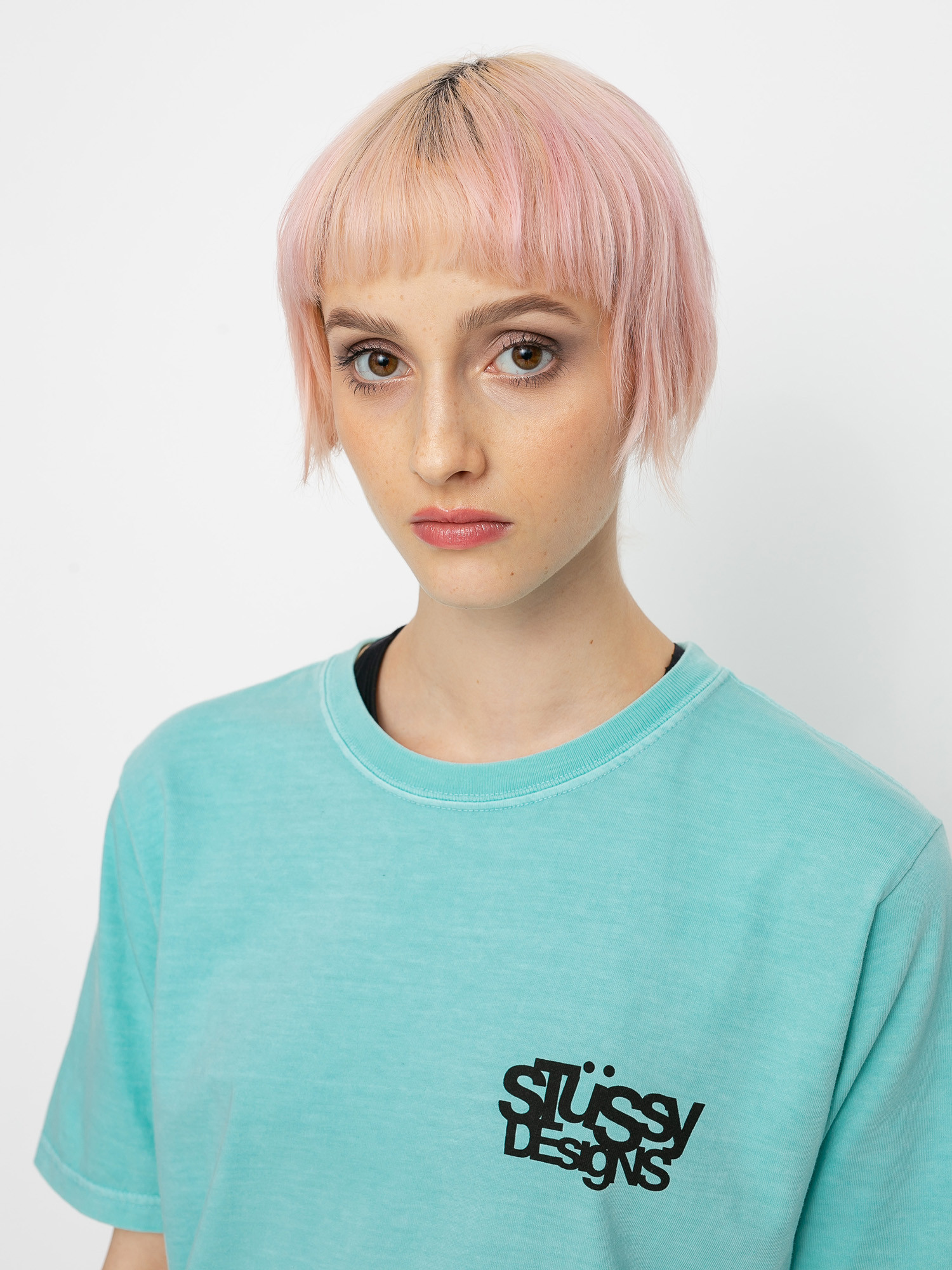 T-shirt Stussy Stussy Designs Pig. Dyed Wmn (aqua)