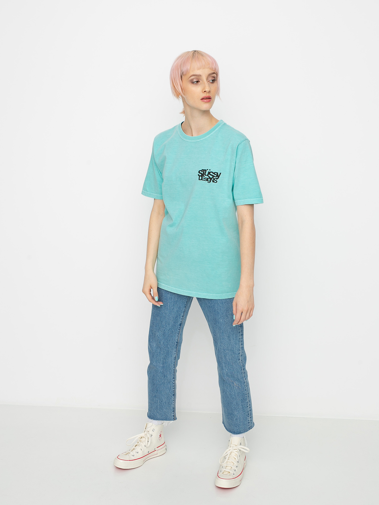 T-shirt Stussy Stussy Designs Pig. Dyed Wmn (aqua)