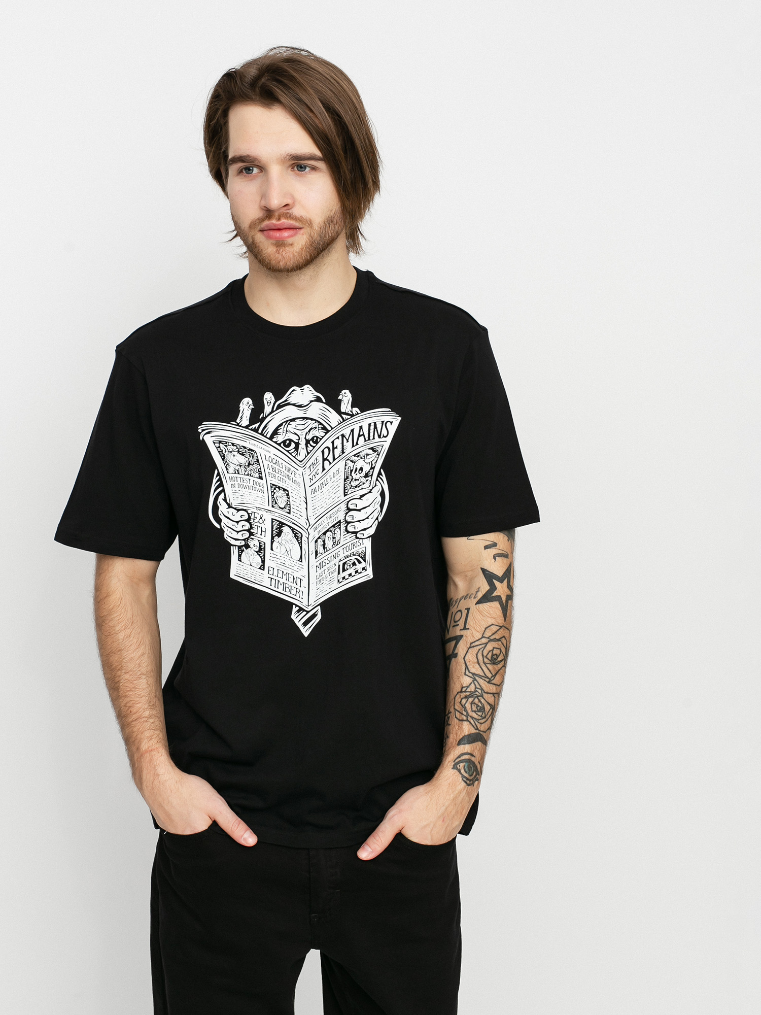 T-shirt Element News Man (flint black)