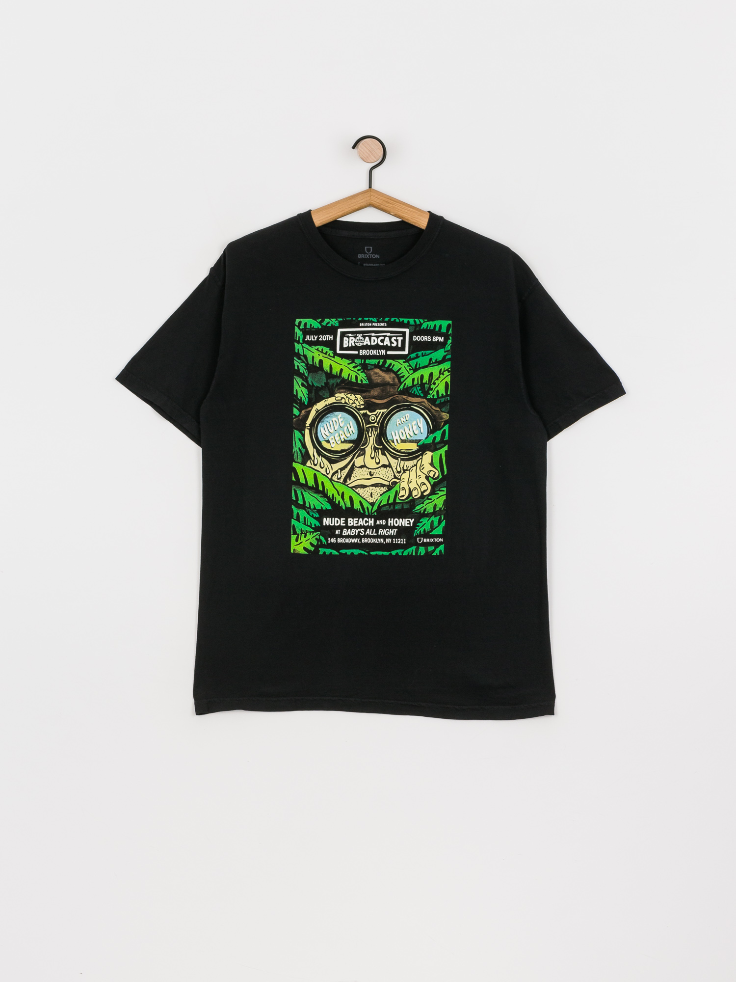 T-shirt Brixton Brooklyn Brxtn Broadcast S (black garment dye)
