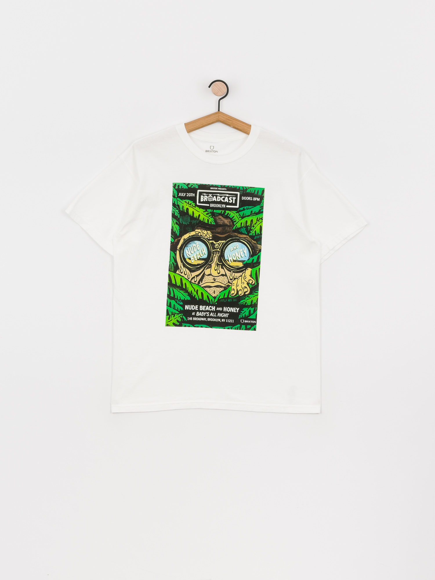 T-shirt Brixton Brooklyn Brxtn Broadcast S (white garment dye)