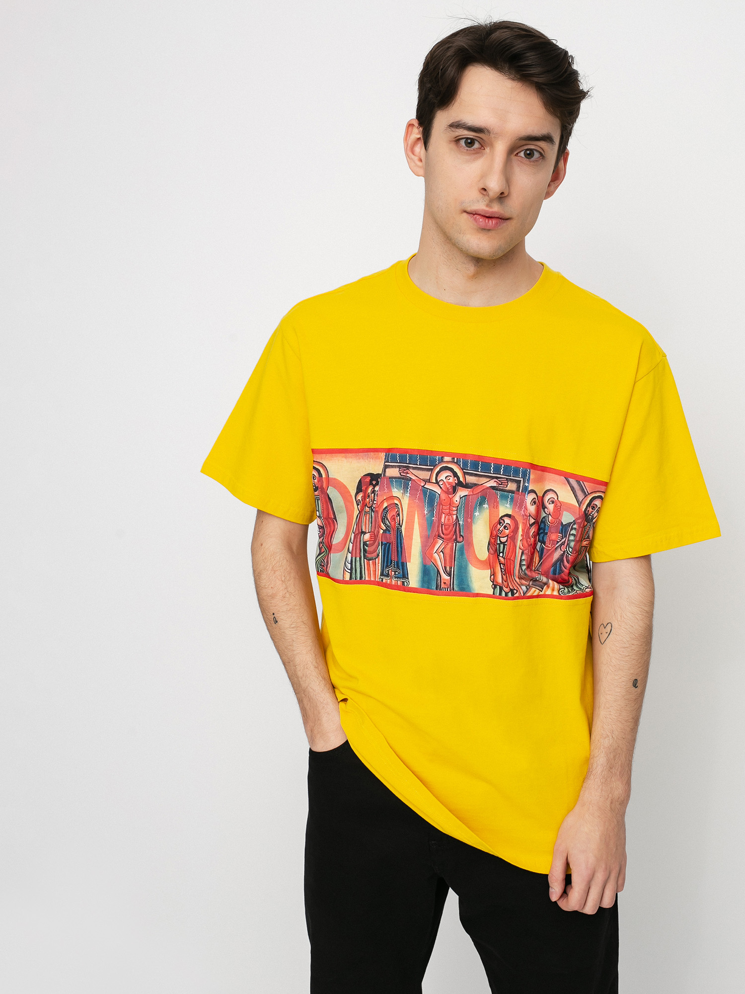 T-shirt Diamond Supply Co. Icons Panel (yellow)